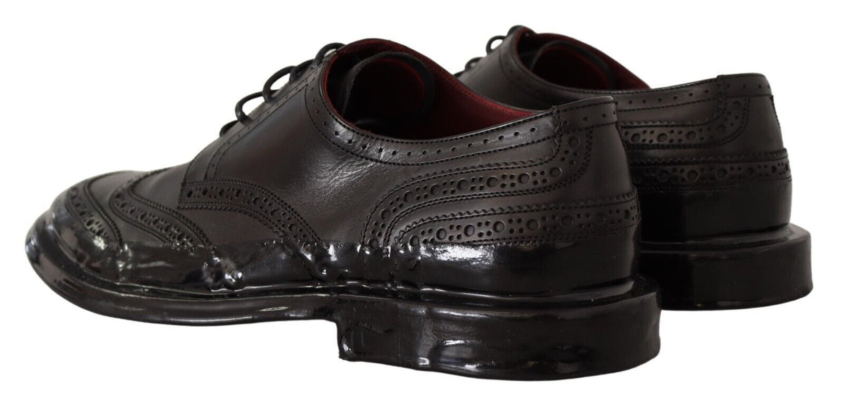 Dolce & Gabbana Zwarte Leren Oxford Wingtip Formele Derbyschoenen