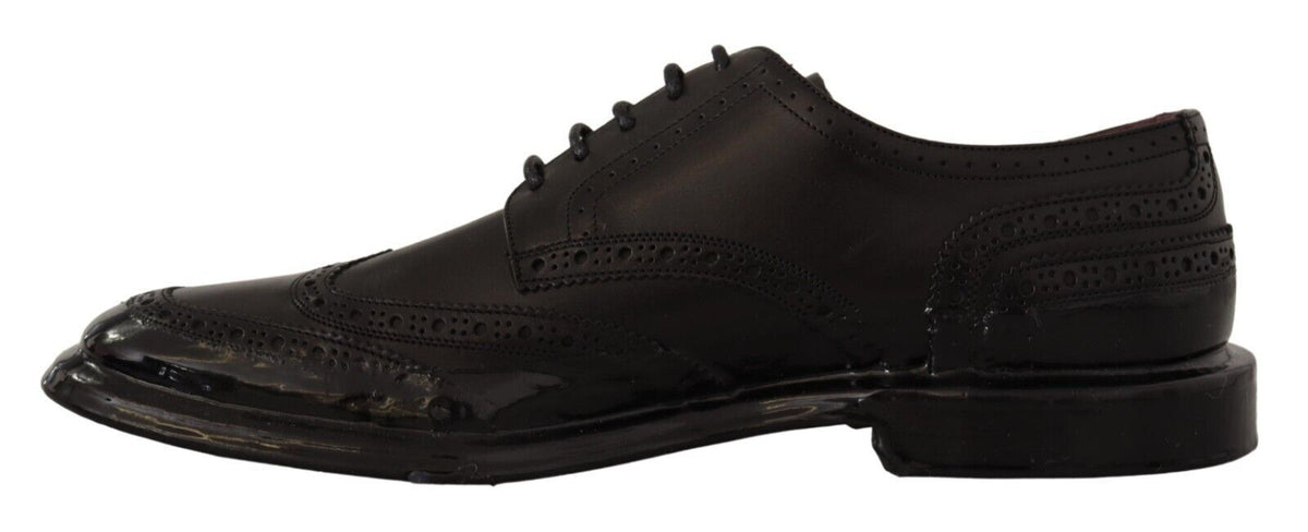 Dolce & Gabbana Zwarte Leren Oxford Wingtip Formele Derbyschoenen