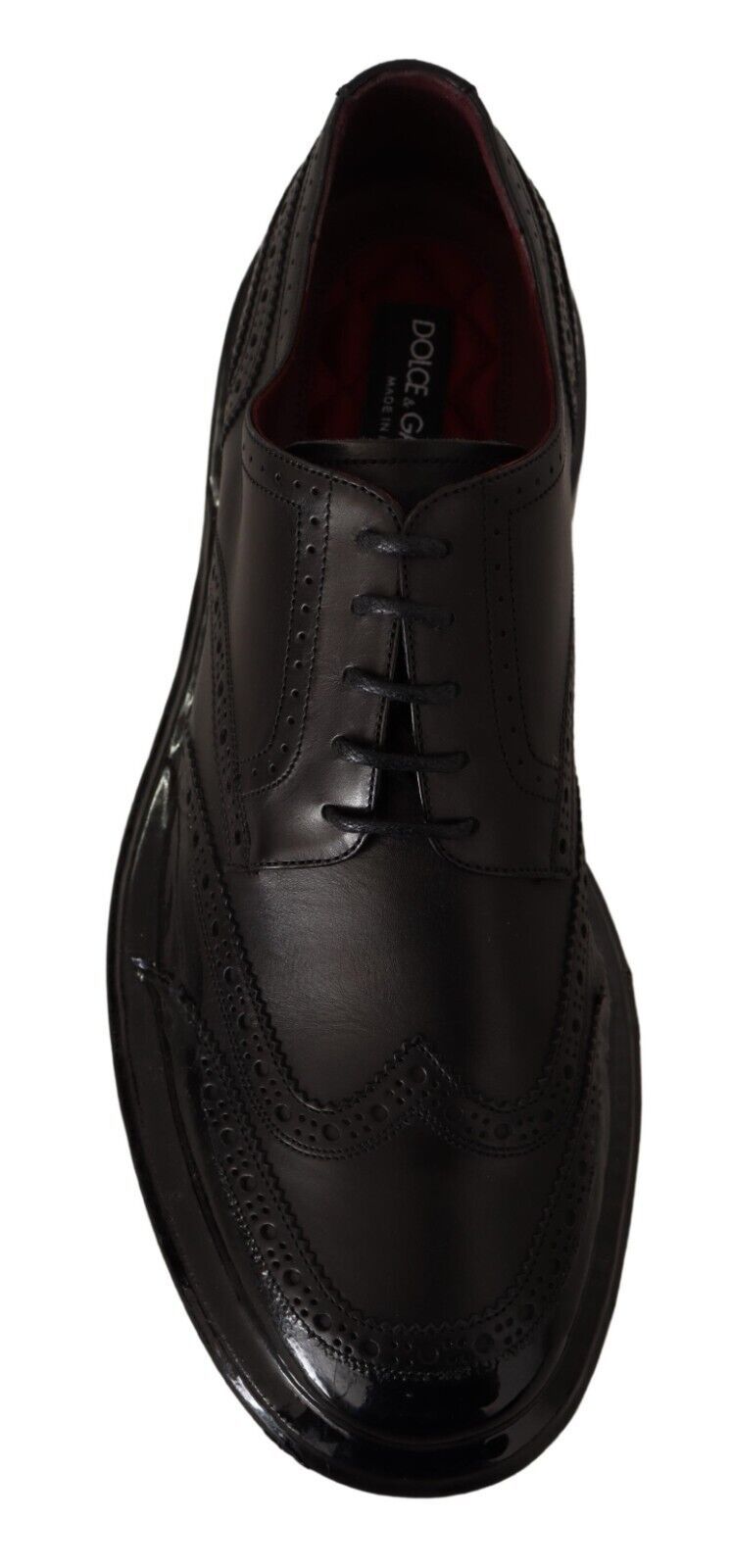 Dolce & Gabbana Zwarte Leren Oxford Wingtip Formele Derbyschoenen