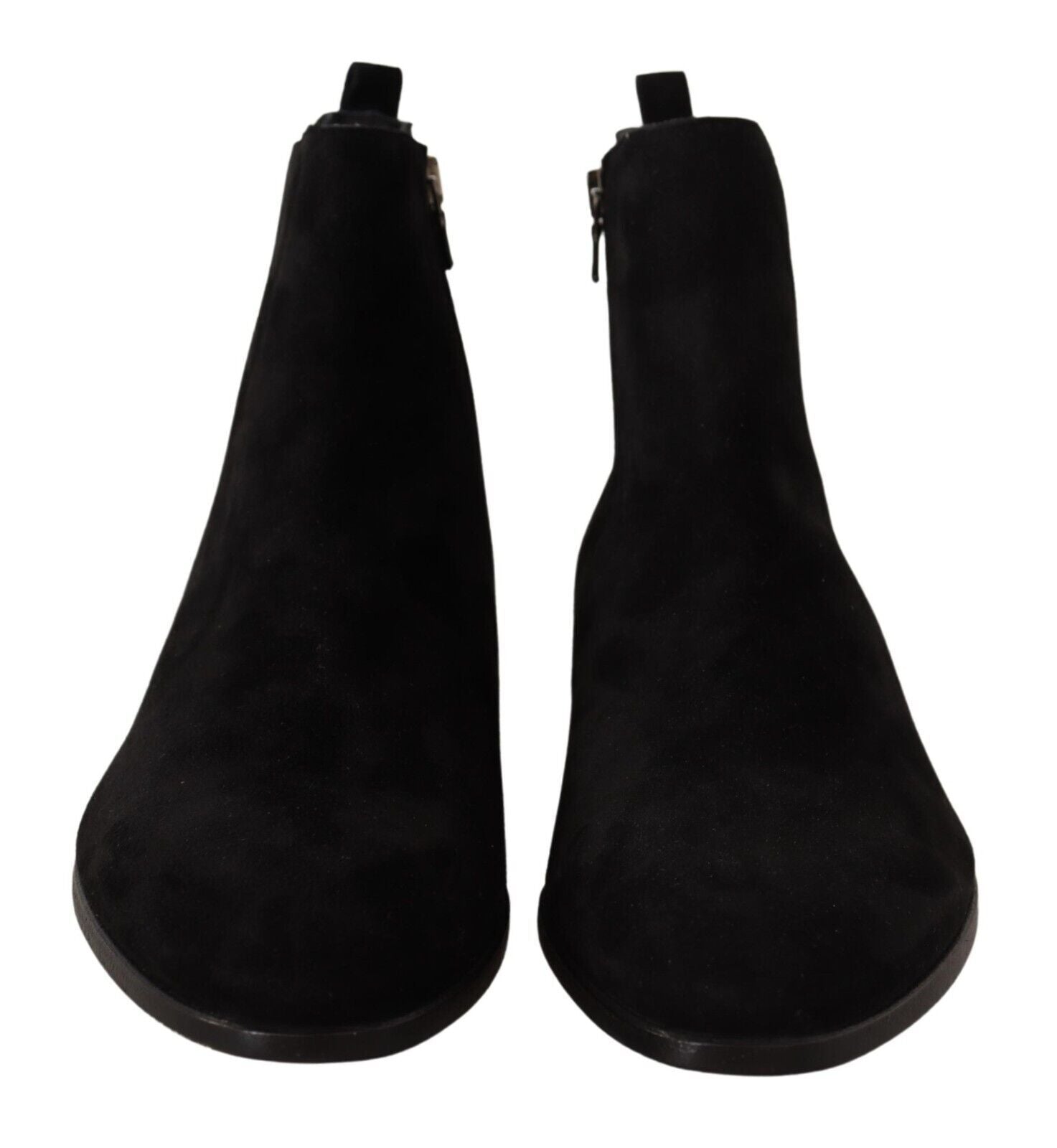 Dolce & Gabbana Black Suede Leather Chelsea Men's Boots Shoes