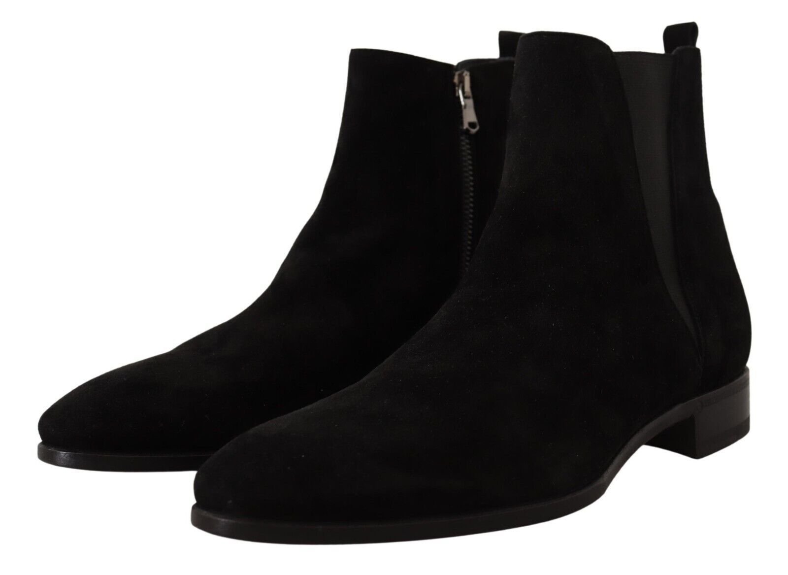 Dolce & Gabbana Black Suede Leather Chelsea Men's Boots Shoes