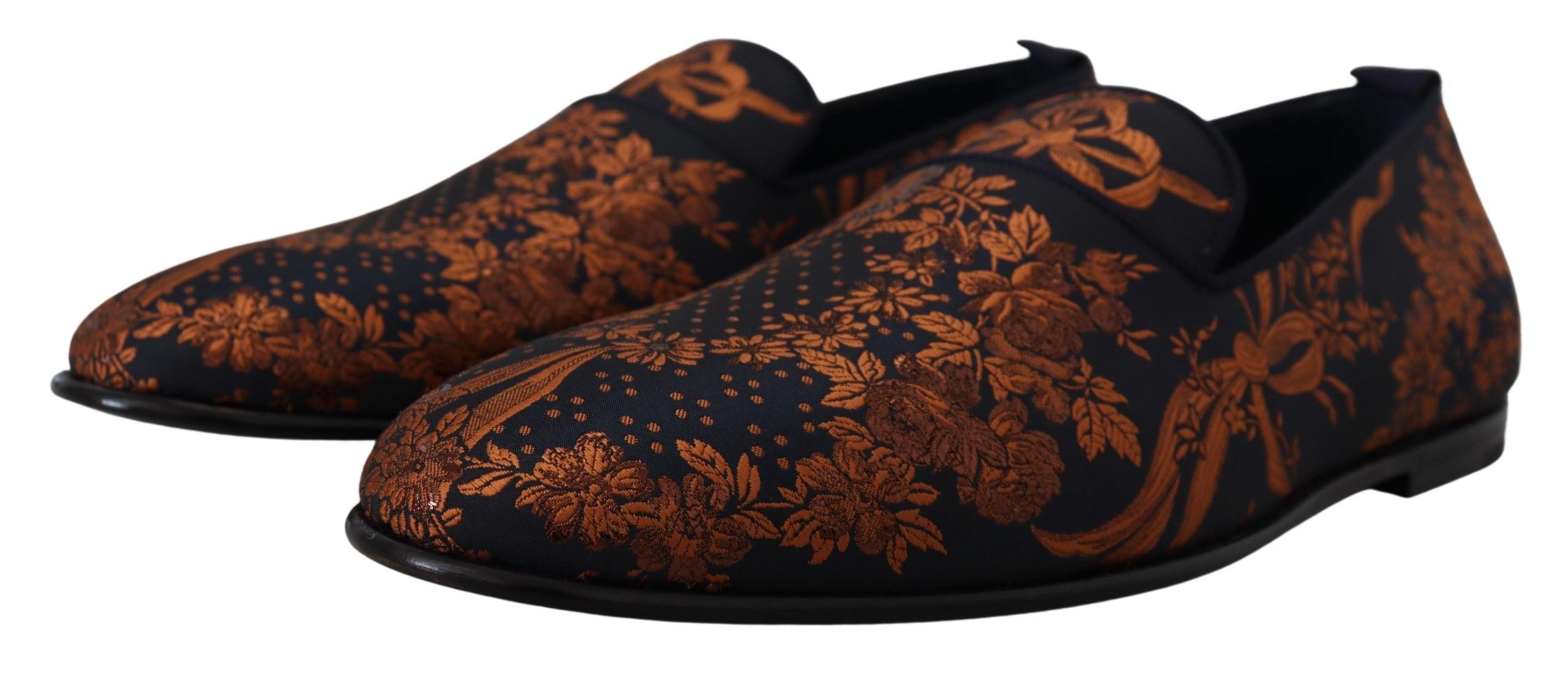 Dolce & Gabbana Blauwe Roest Bloemen Slippers Instappers Schoenen