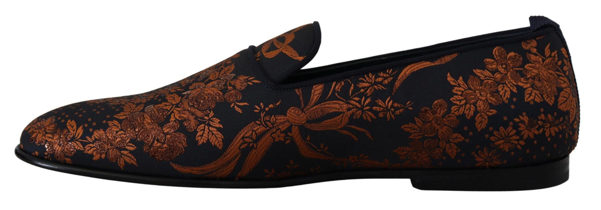 Dolce & Gabbana Blauwe Roest Bloemen Slippers Instappers Schoenen