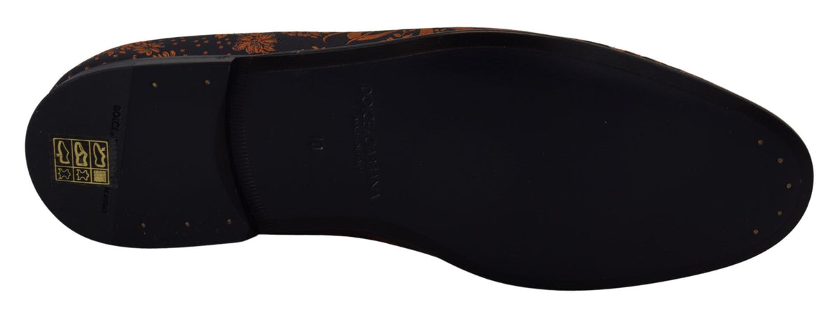 Dolce & Gabbana Blauwe Roest Bloemen Slippers Instappers Schoenen