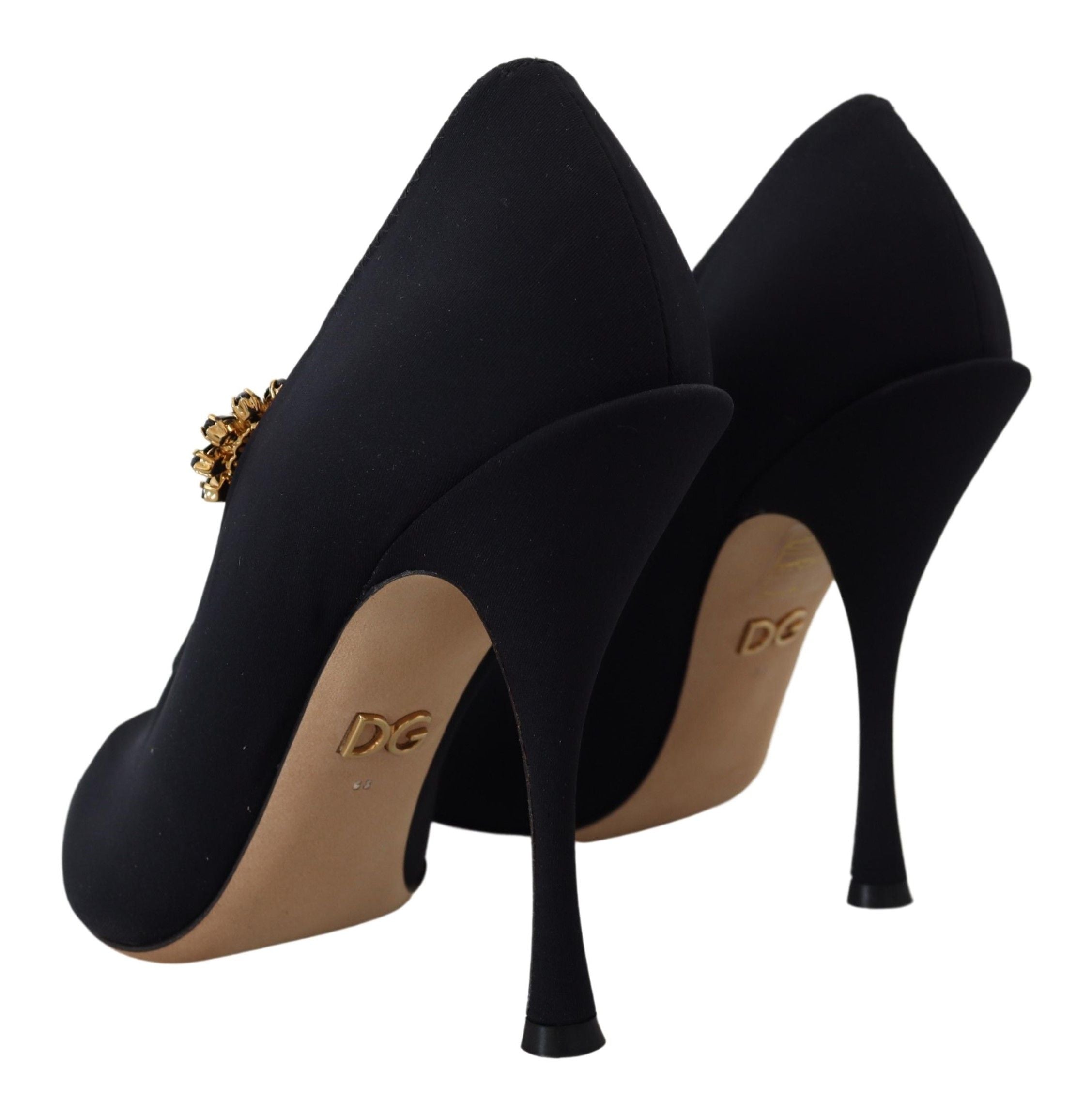 Dolce & Gabbana Zwarte Sokken Stretch Crystal Pumps Schoenen