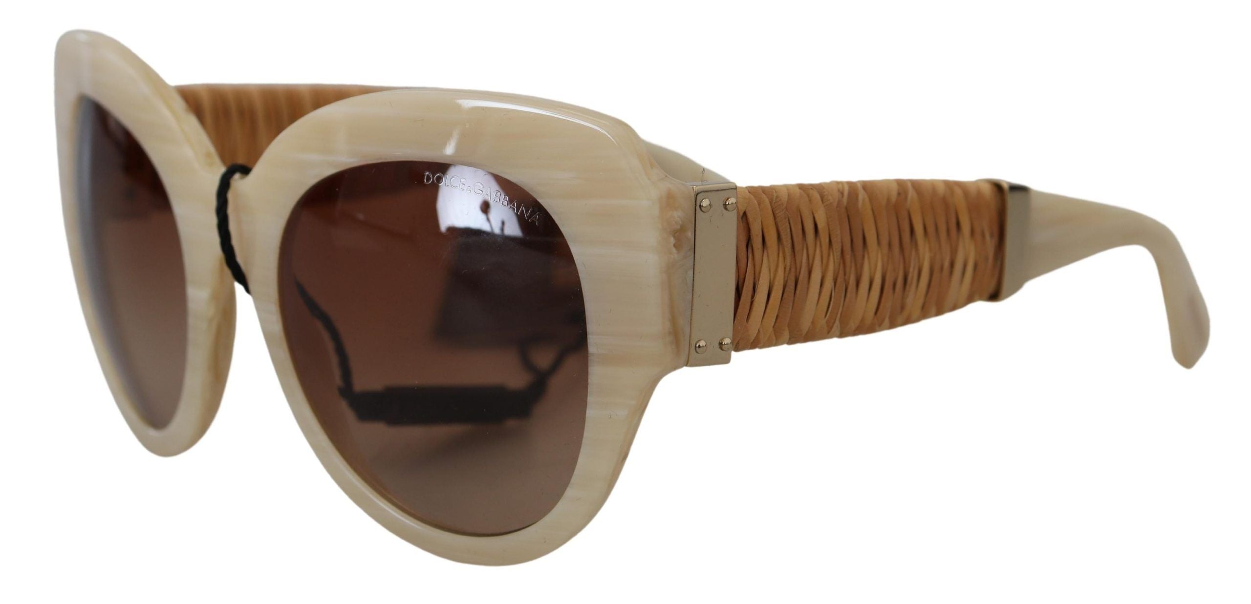 Dolce & Gabbana Beige Acetaat Volledig Montuur Bruine Lenzen DG4294 Zonnebril