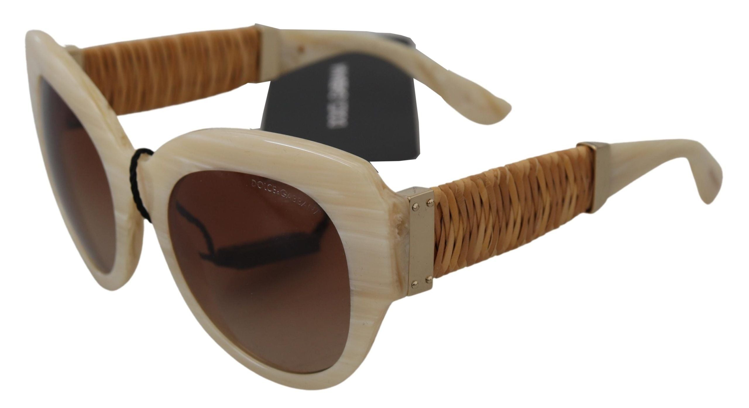Dolce & Gabbana Beige Acetaat Volledig Montuur Bruine Lenzen DG4294 Zonnebril