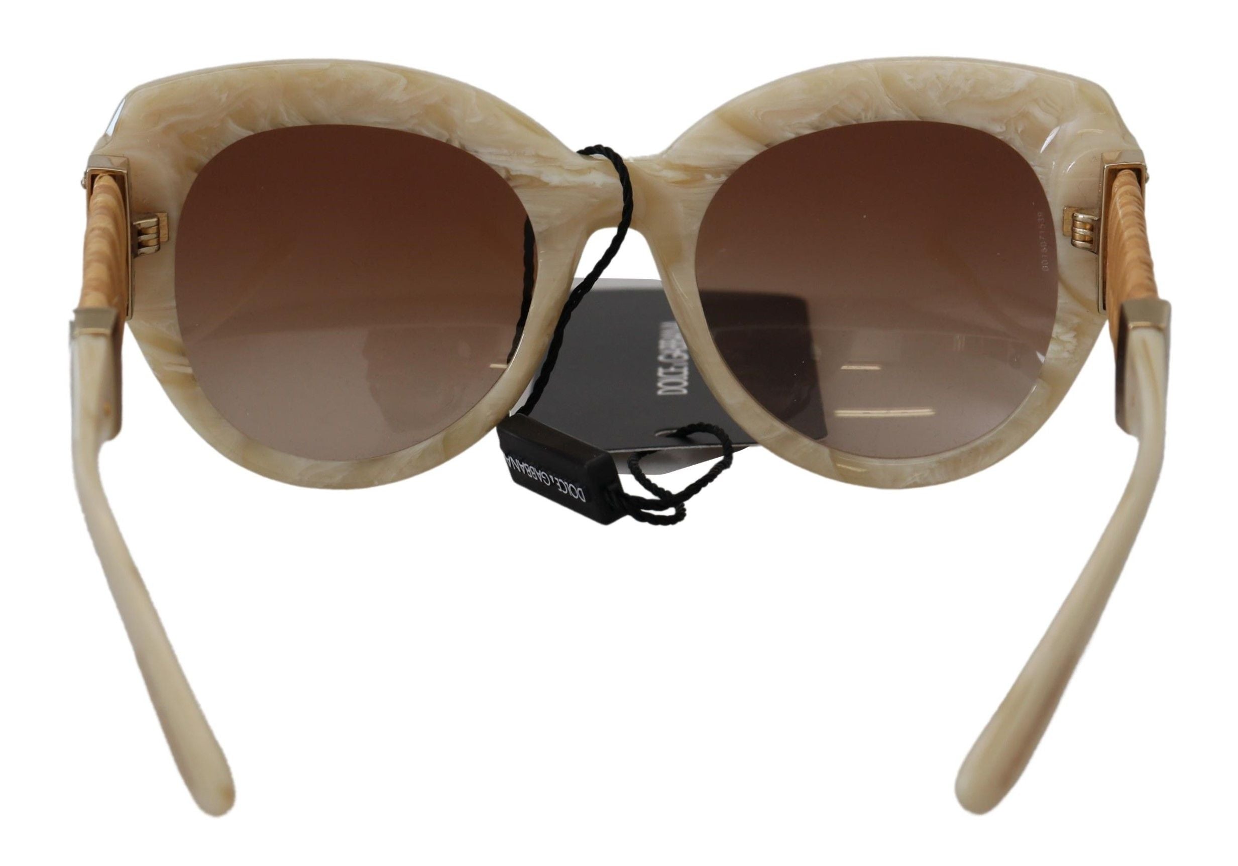 Dolce & Gabbana Beige Acetaat Volledig Montuur Bruine Lenzen DG4294 Zonnebril
