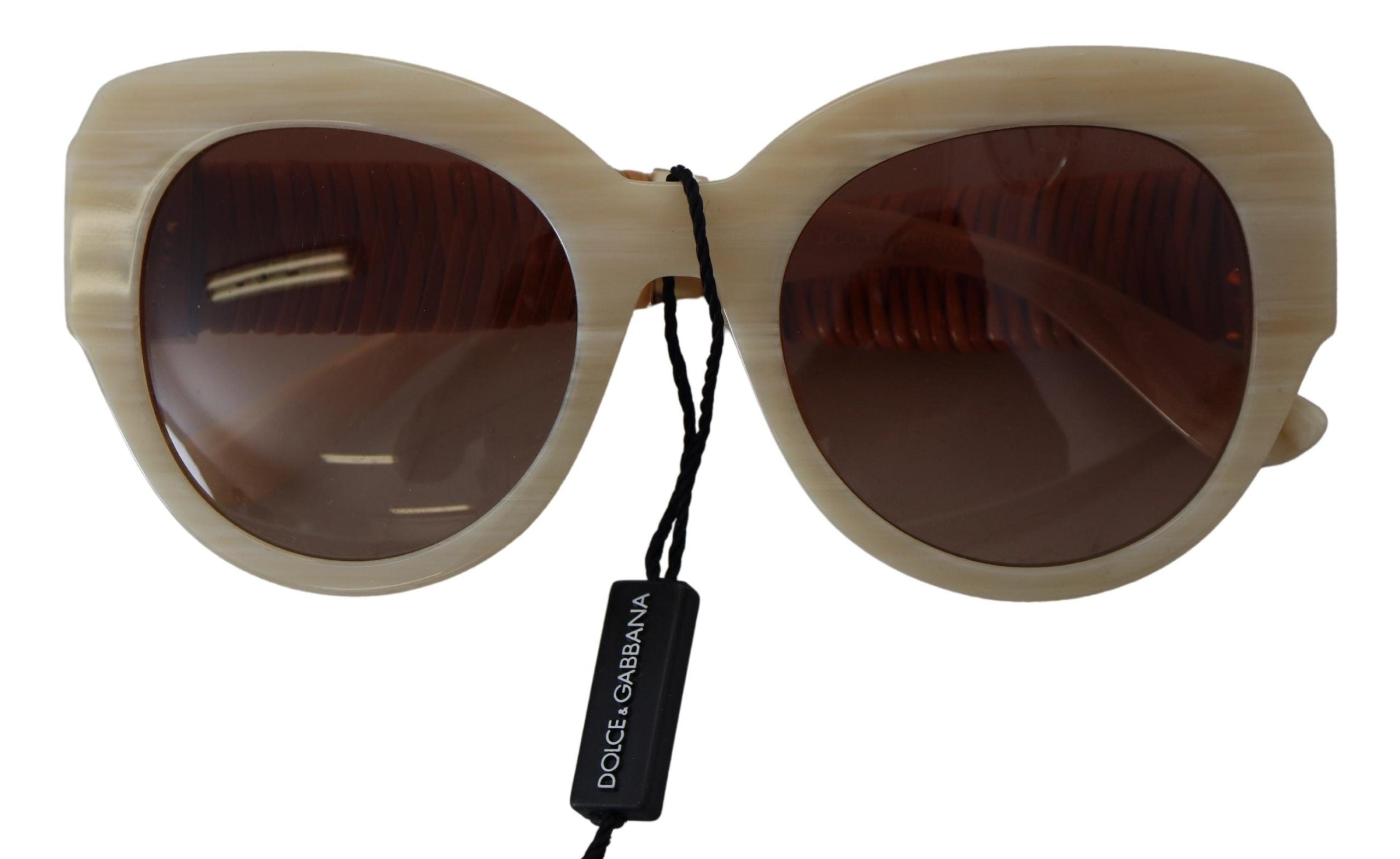 Dolce & Gabbana Beige Acetaat Volledig Montuur Bruine Lenzen DG4294 Zonnebril