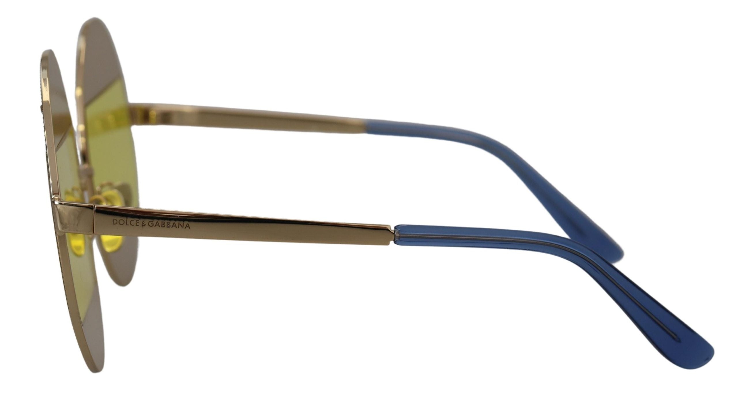 Dolce & Gabbana Gold Ovaal Metalen Kristallen Zonnebril DG2209B
