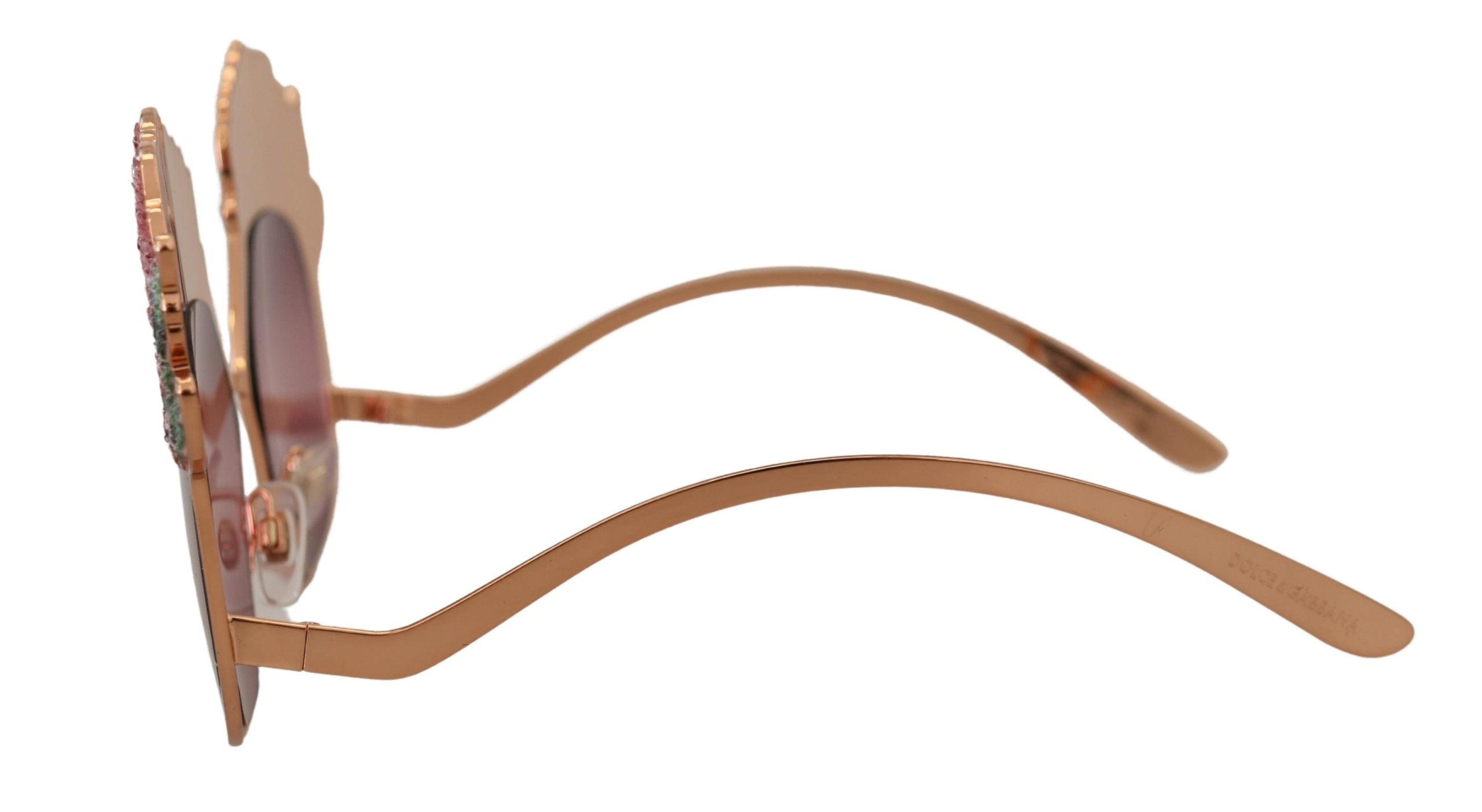 Dolce & Gabbana Pink Gold Roze Paillettenborduursel DG2202 Zonnebril