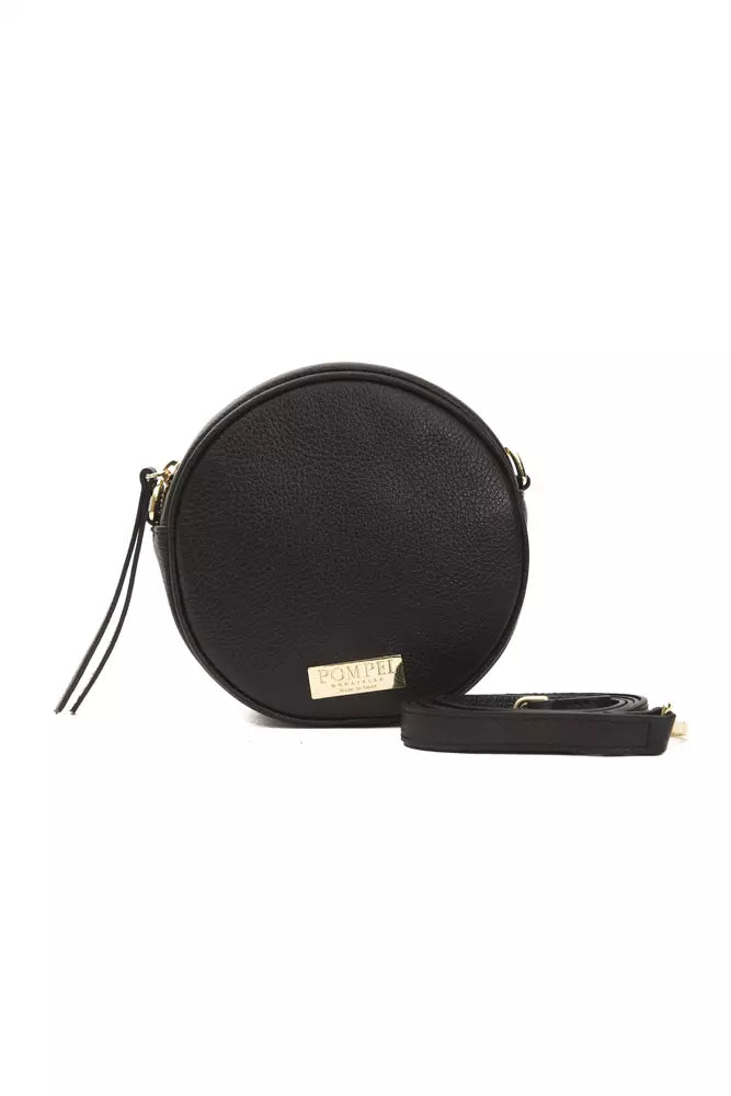 Pompei Donatella Zwart Leren Crossbodytas voor Dames