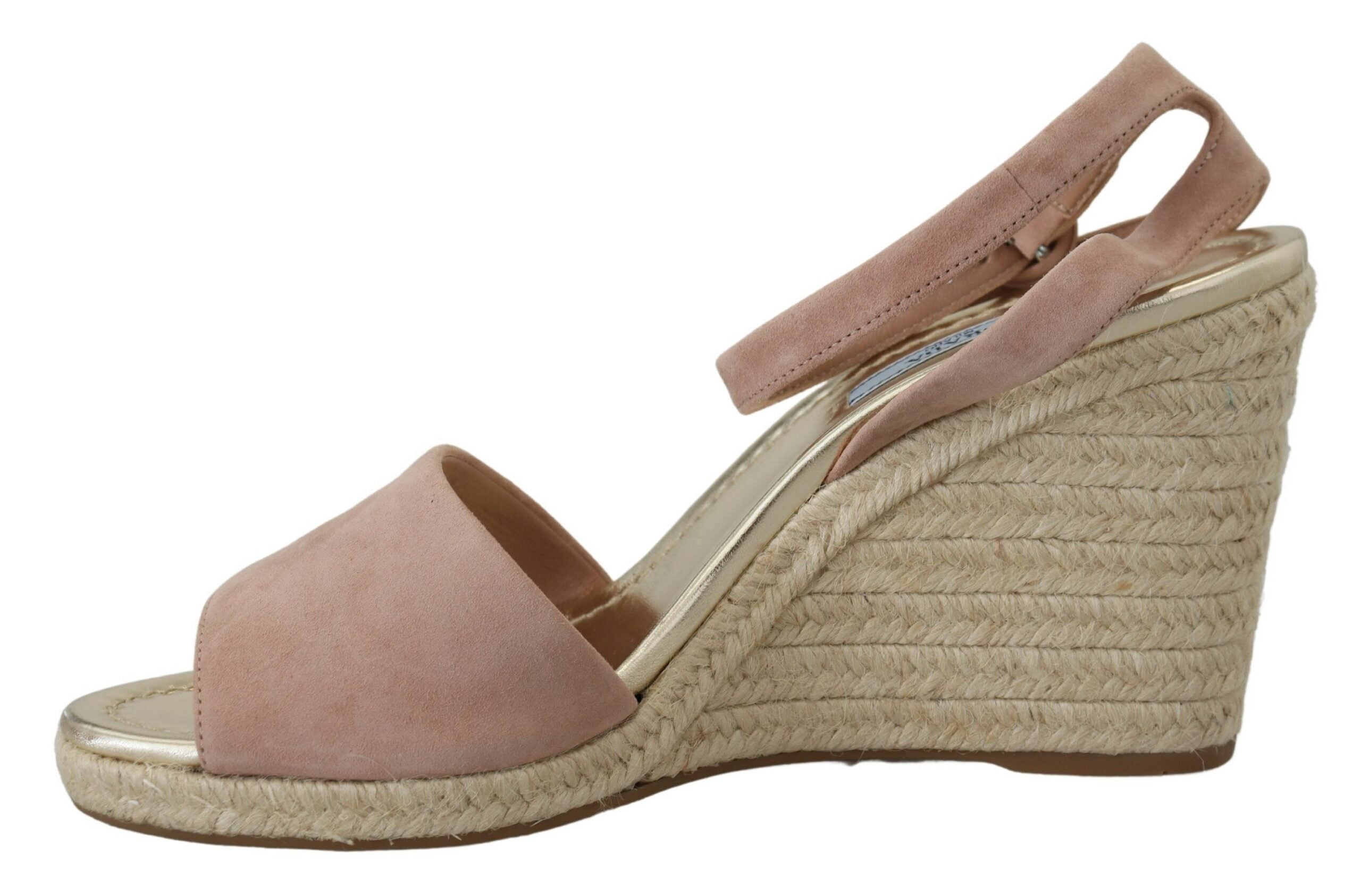 Prada Roze Suède Leren Enkelbandsandalen