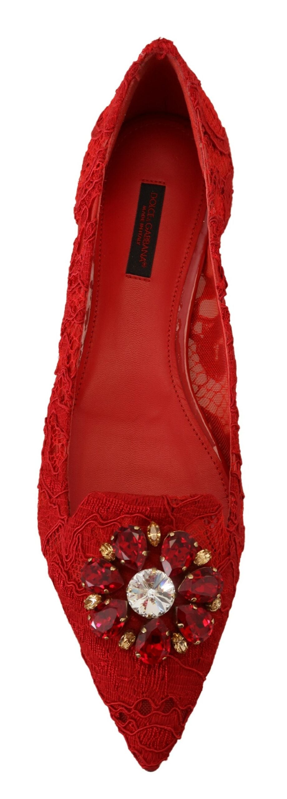 Dolce & Gabbana Rode Taormina Kristallen Loafers Flats Schoenen