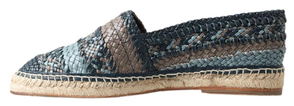 Dolce & Gabbana Blauwgrijze Leren Buffalo Espadrillezolen