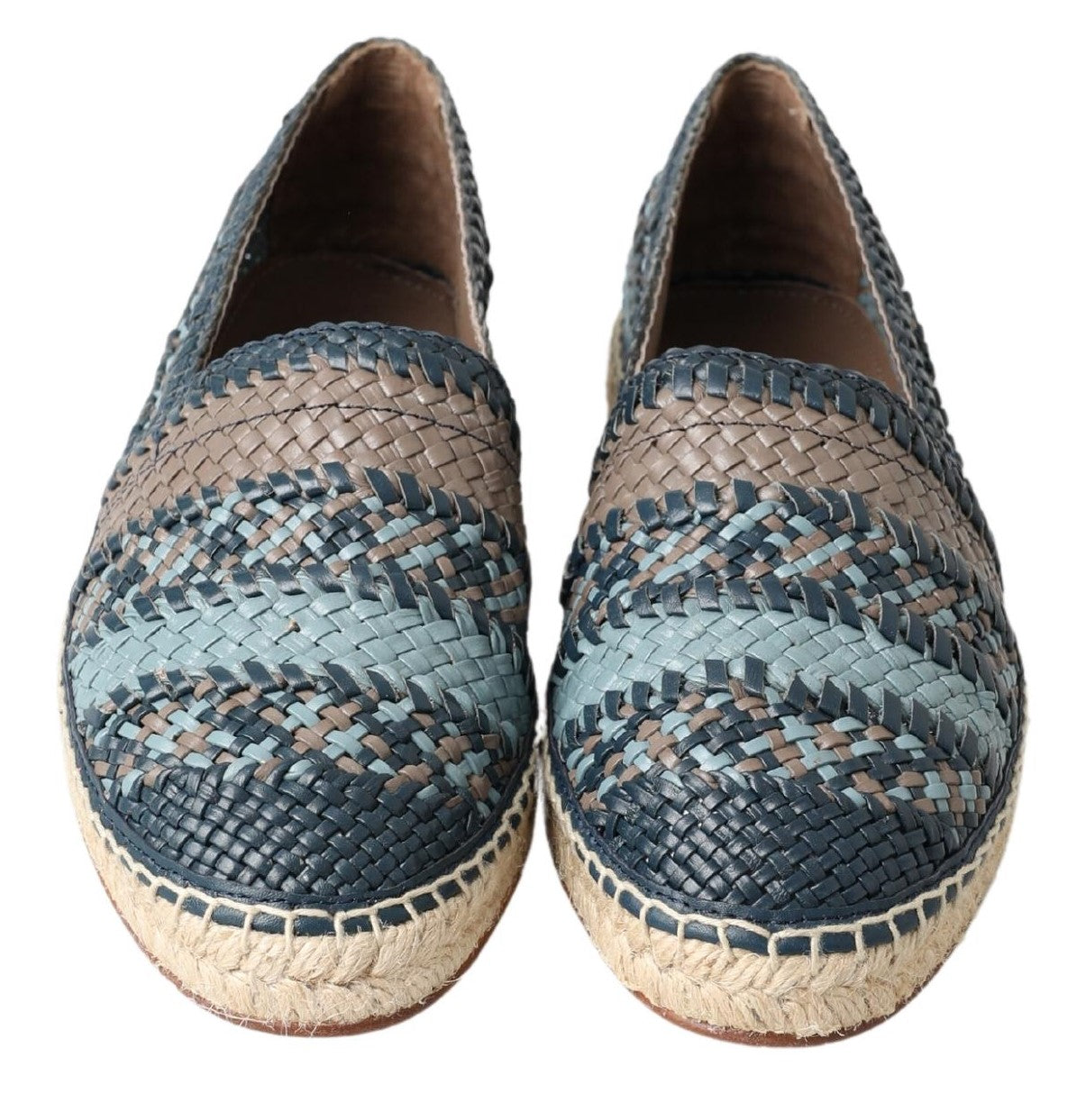 Dolce & Gabbana Blauwgrijze Leren Buffalo Espadrillezolen