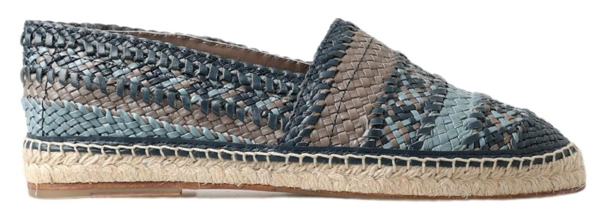 Dolce & Gabbana Blauwgrijze Leren Buffalo Espadrillezolen