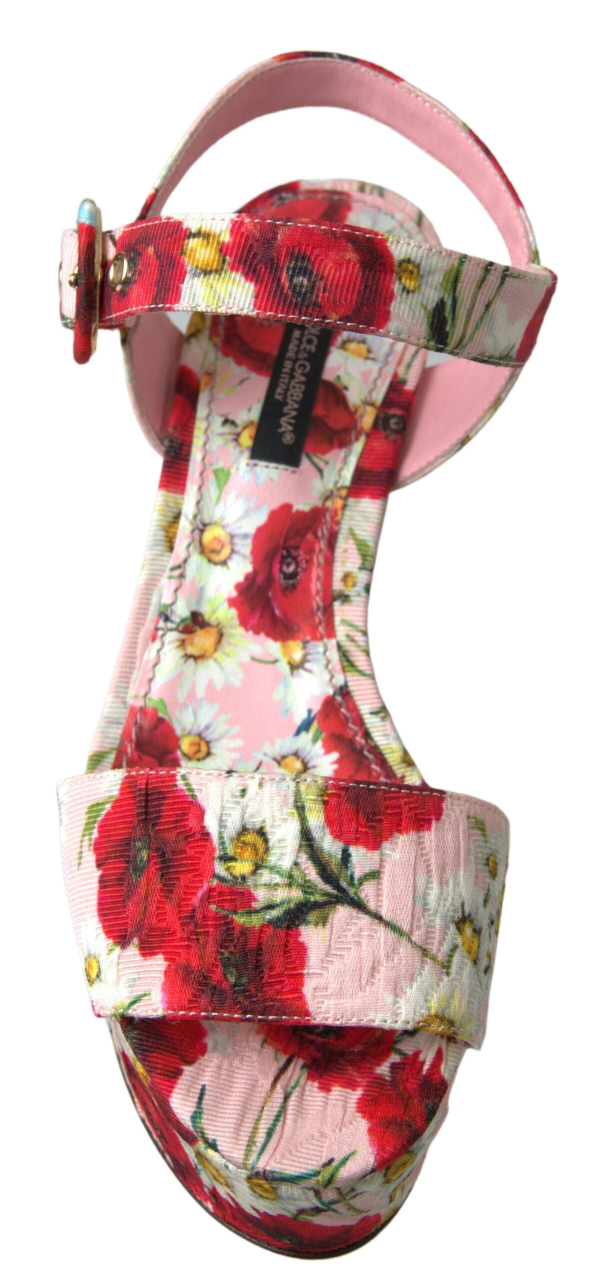 Dolce & Gabbana Multikleurige sandalen met sleehak en bloemenprint