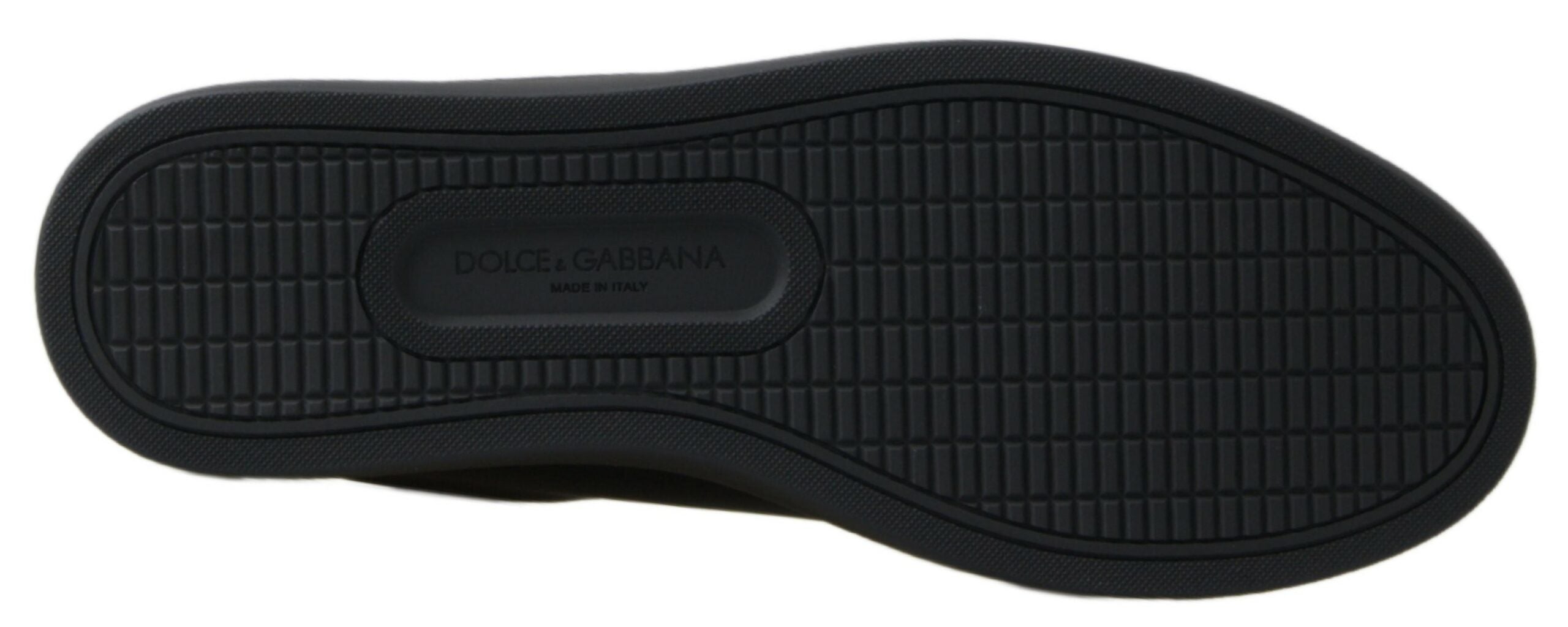 Dolce & Gabbana Zwart Goud Leren Klassieke Sneakers Schoenen