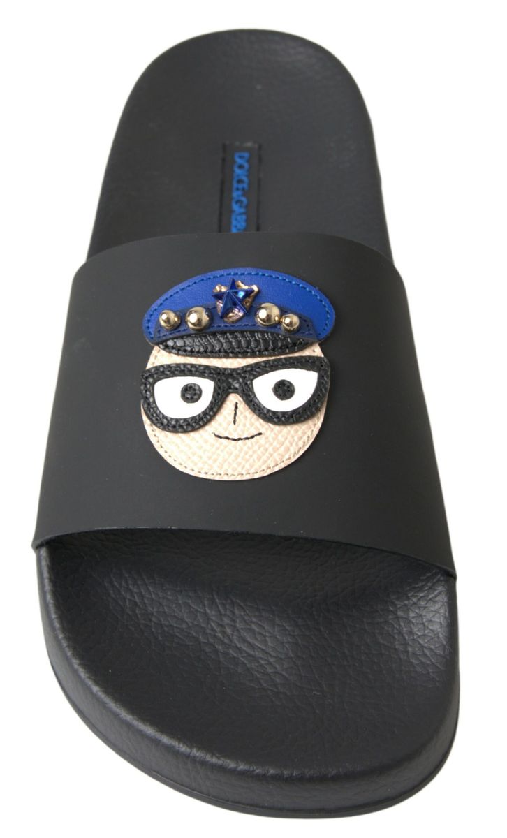 Dolce & Gabbana Zwarte Slipper Sandalen Strand Saint Barth Schoenen