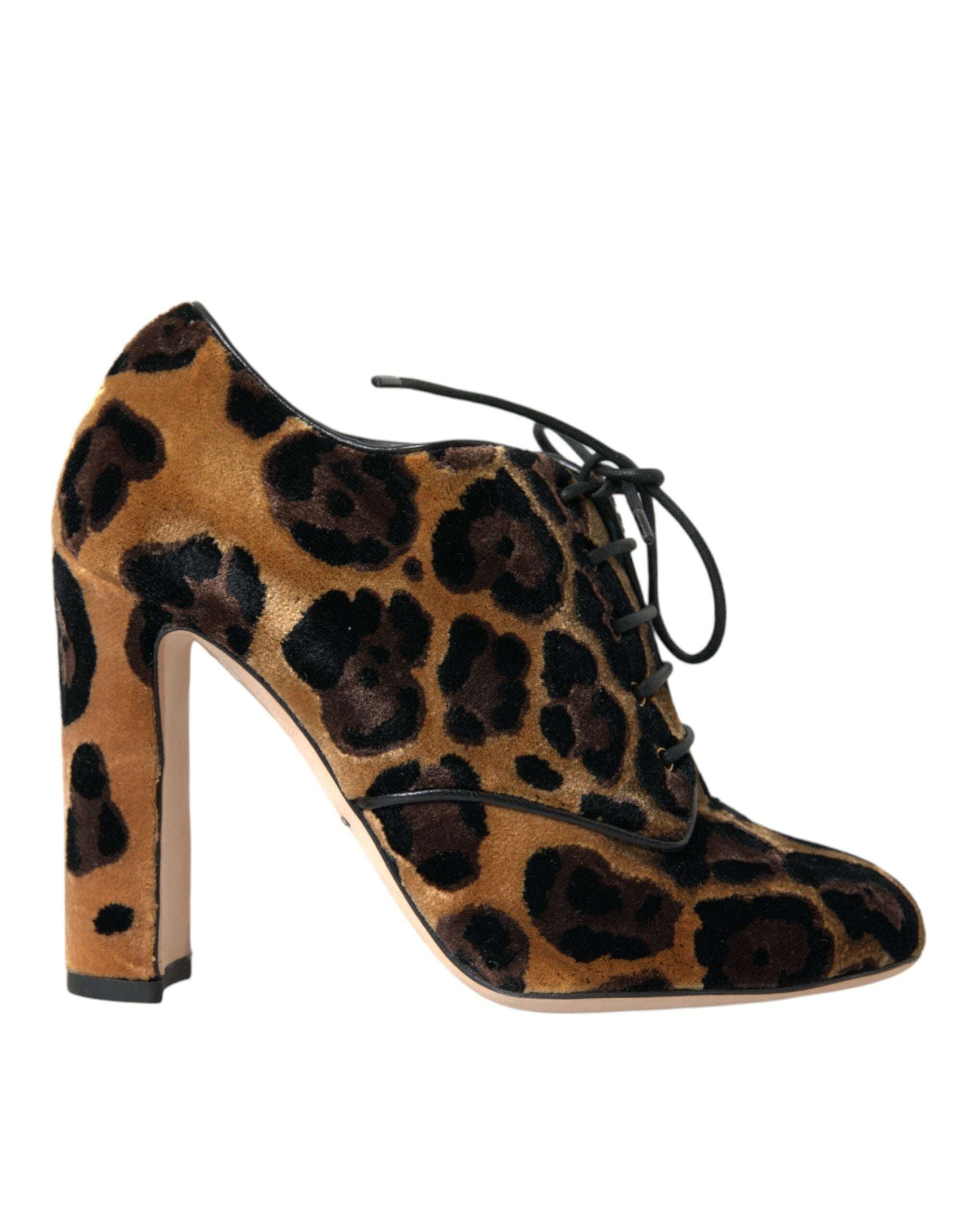 Dolce & Gabbana Bruine Luipaard Haar Veterschoenen Laarsjes