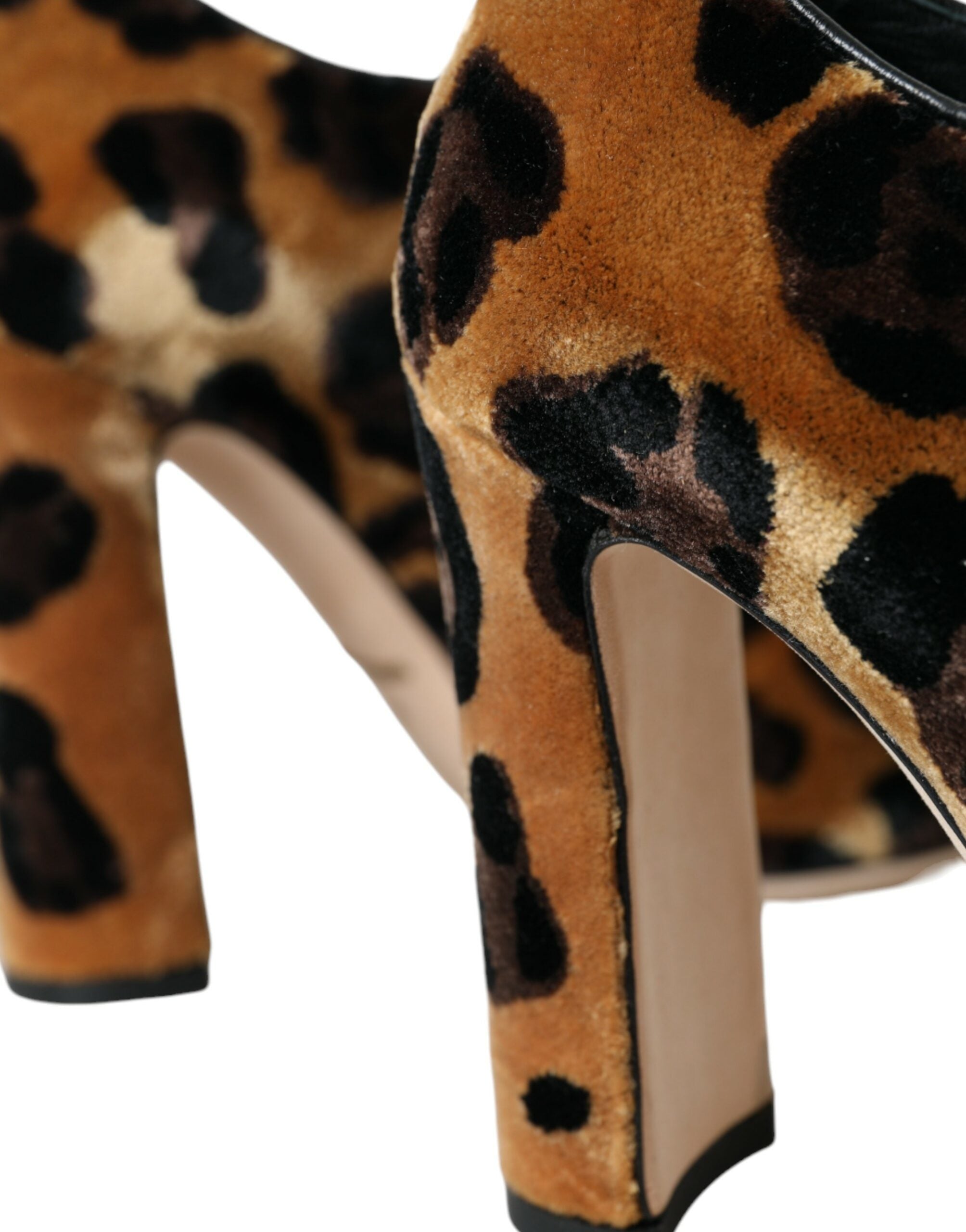 Dolce & Gabbana Bruine Luipaard Haar Veterschoenen Laarsjes