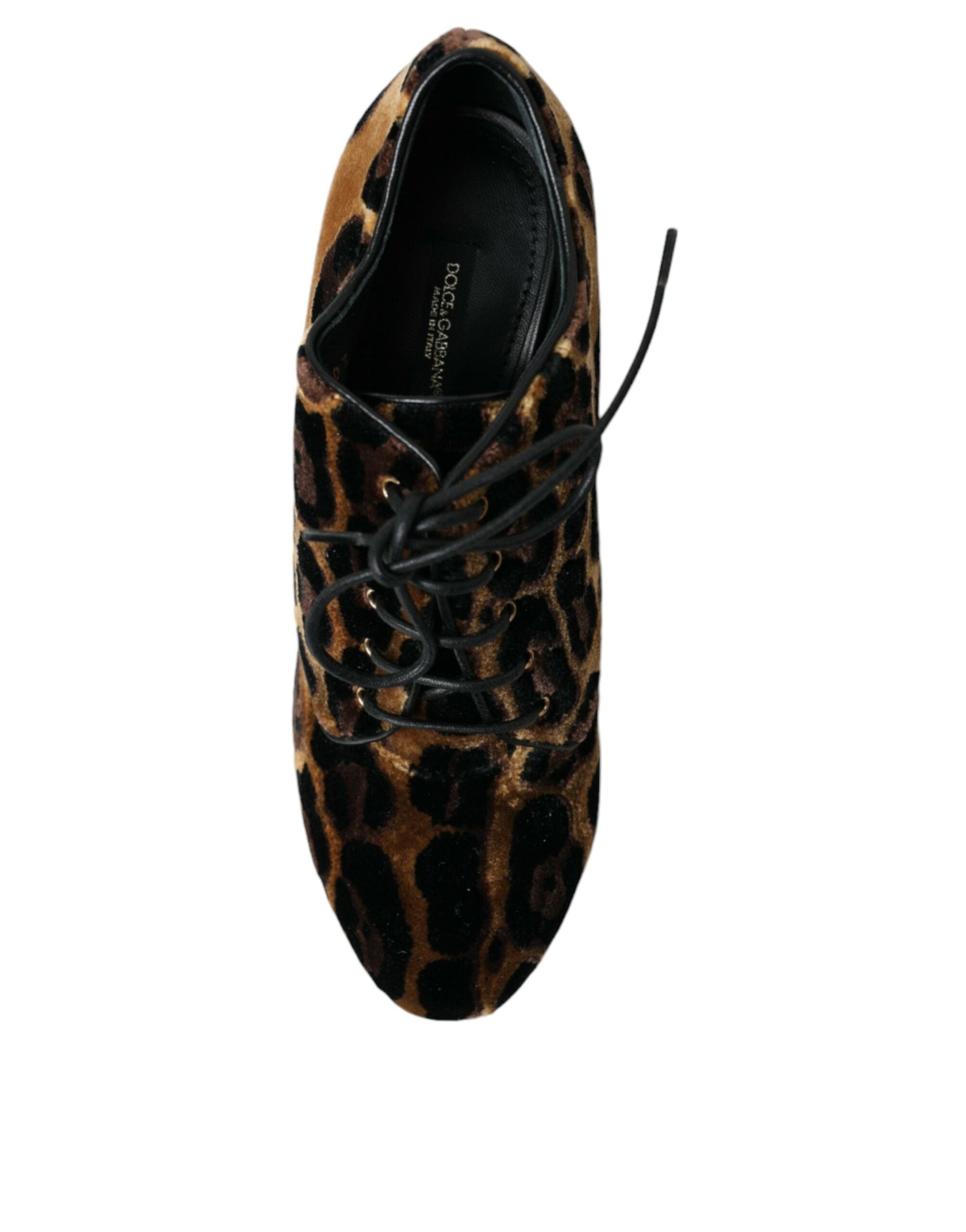 Dolce & Gabbana Bruine Luipaard Haar Veterschoenen Laarsjes