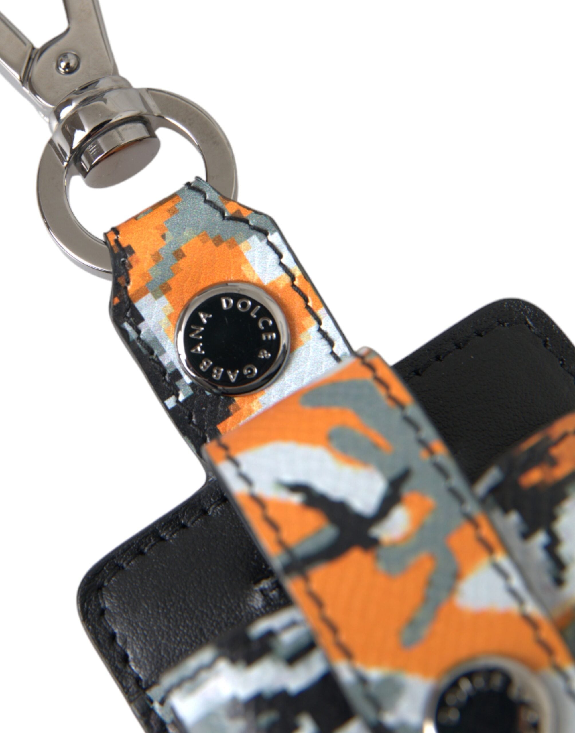 Dolce & Gabbana Multikleurige camouflageprint Leren metalen Airpods-case