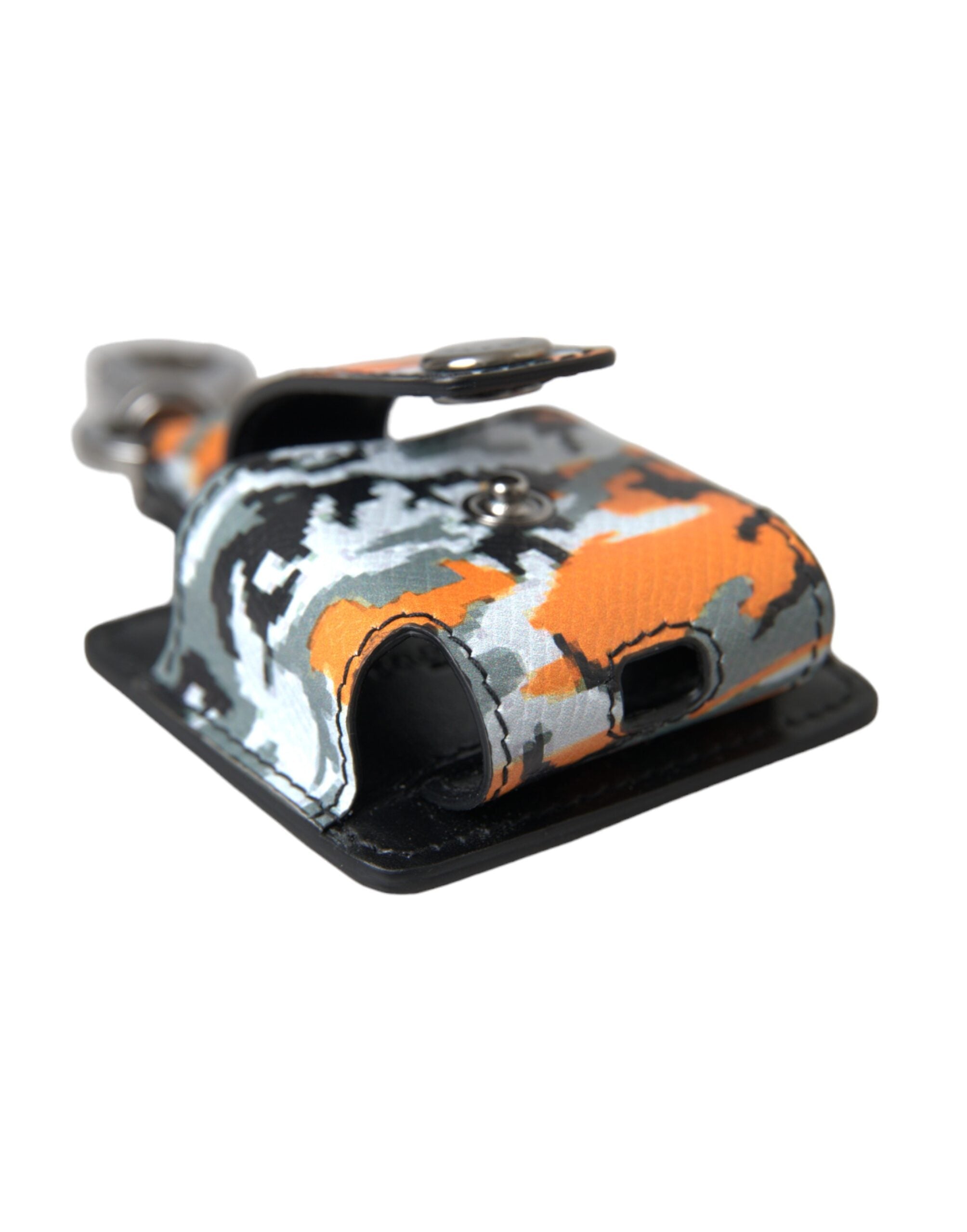 Dolce & Gabbana Multikleurige camouflageprint Leren metalen Airpods-case