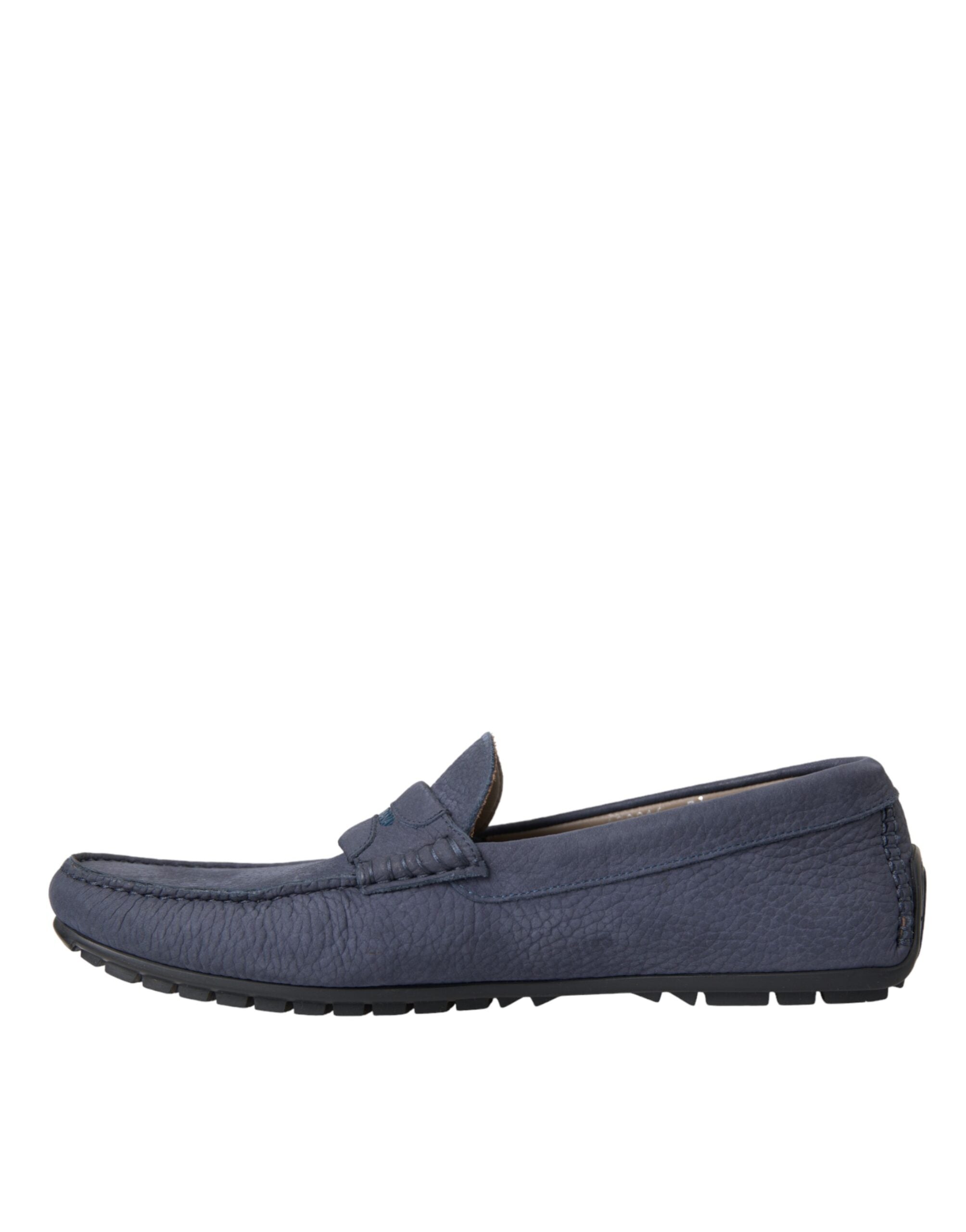 Dolce & Gabbana Blauwe Kalfsleren Instapmocassins