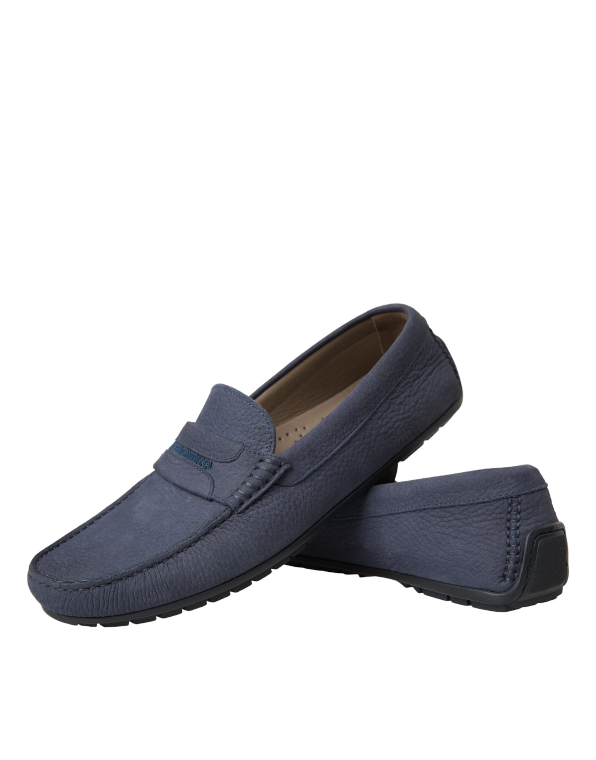 Dolce & Gabbana Blauwe Kalfsleren Instapmocassins
