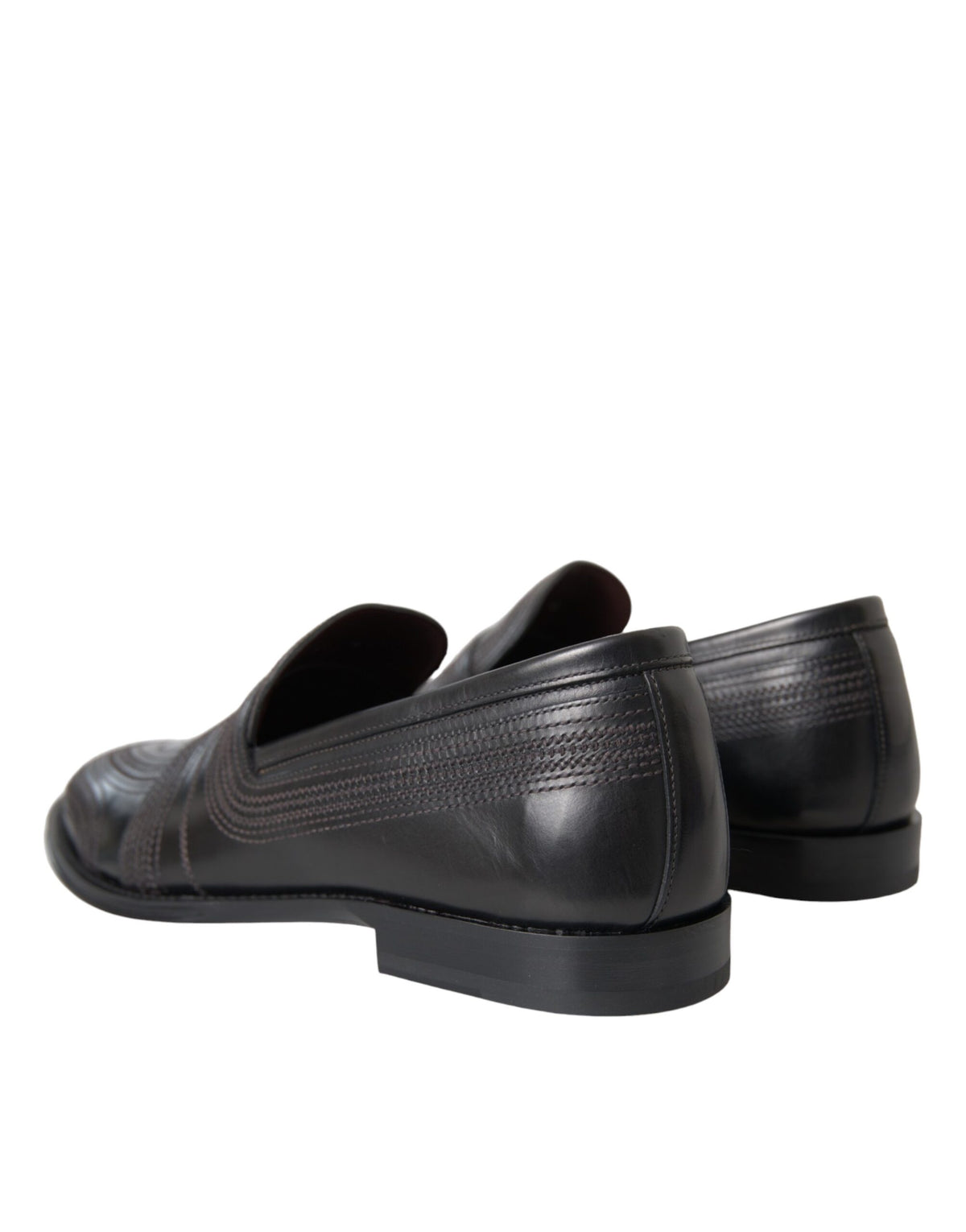Dolce & Gabbana Zwart Bruine Leren Instappers Heren Nette Schoenen