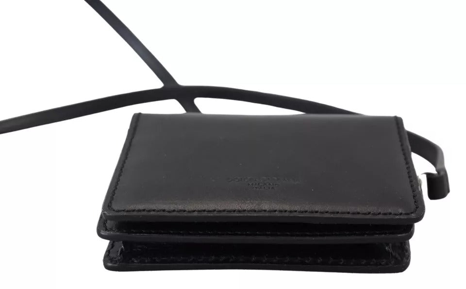 Dolce & Gabbana Zwart Leren Portemonnee Schoudertas voor Dames