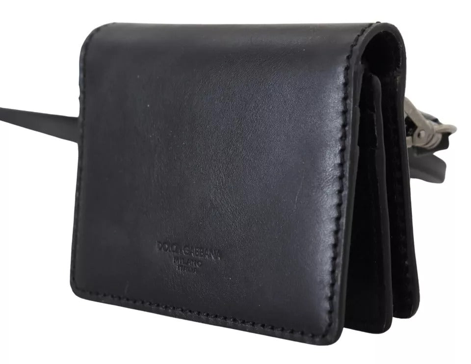 Dolce & Gabbana Zwart Leren Portemonnee Schoudertas voor Dames