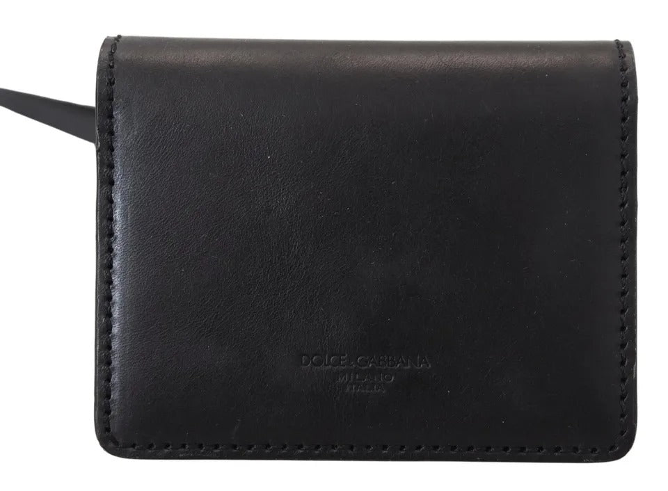 Dolce & Gabbana Zwart Leren Portemonnee Schoudertas voor Dames