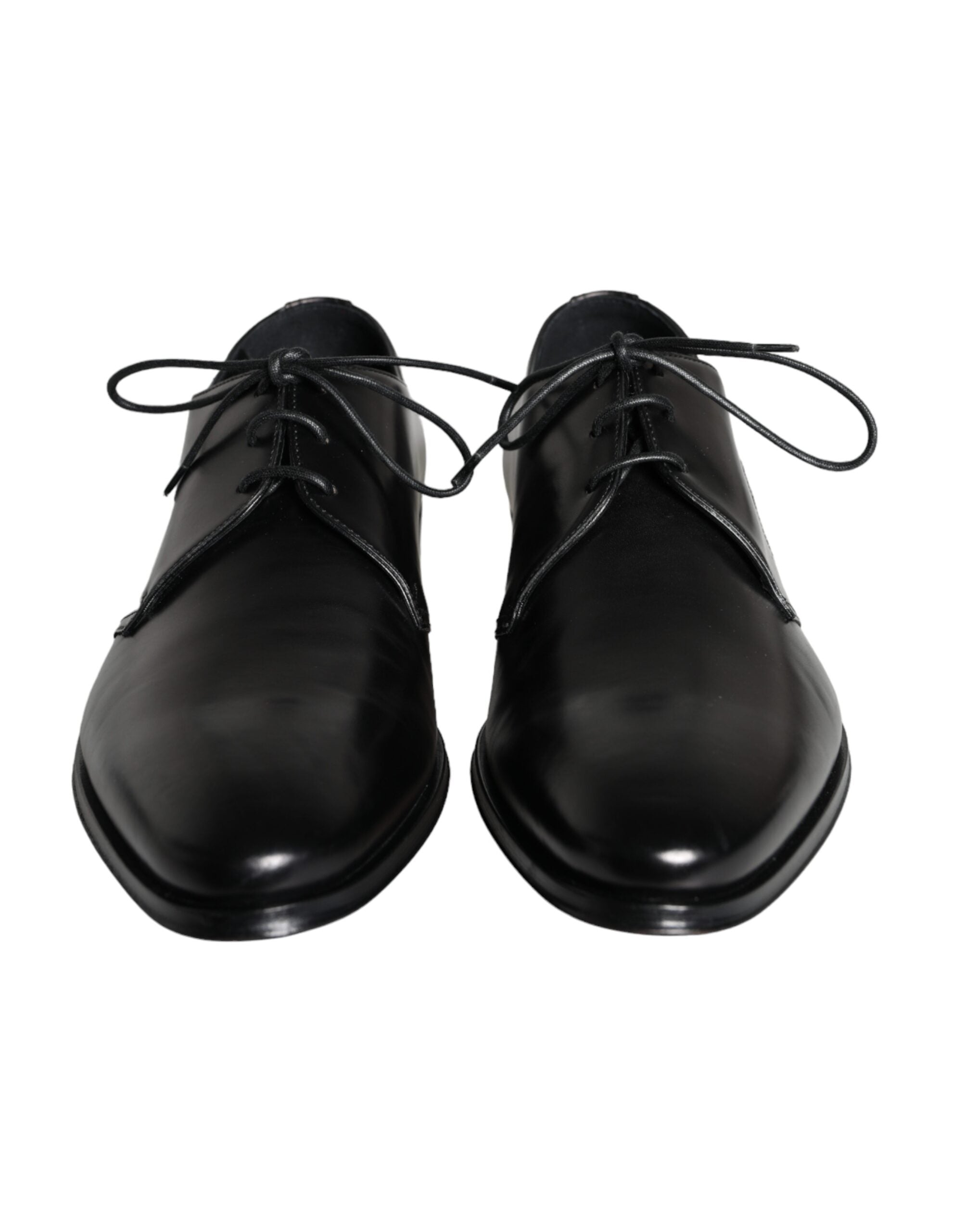 Dolce & Gabbana Black Calfskin Leather Derby Men's Dress Shoes