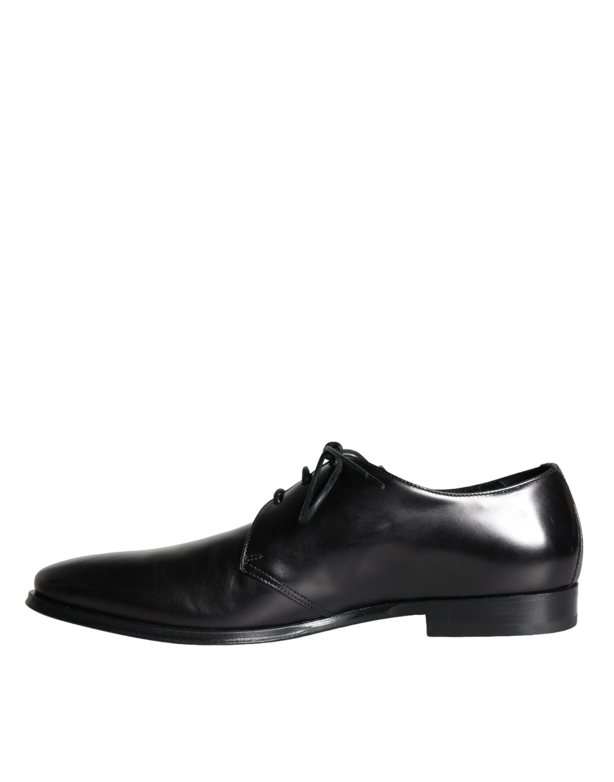 Dolce & Gabbana Black Calfskin Leather Derby Men's Dress Shoes