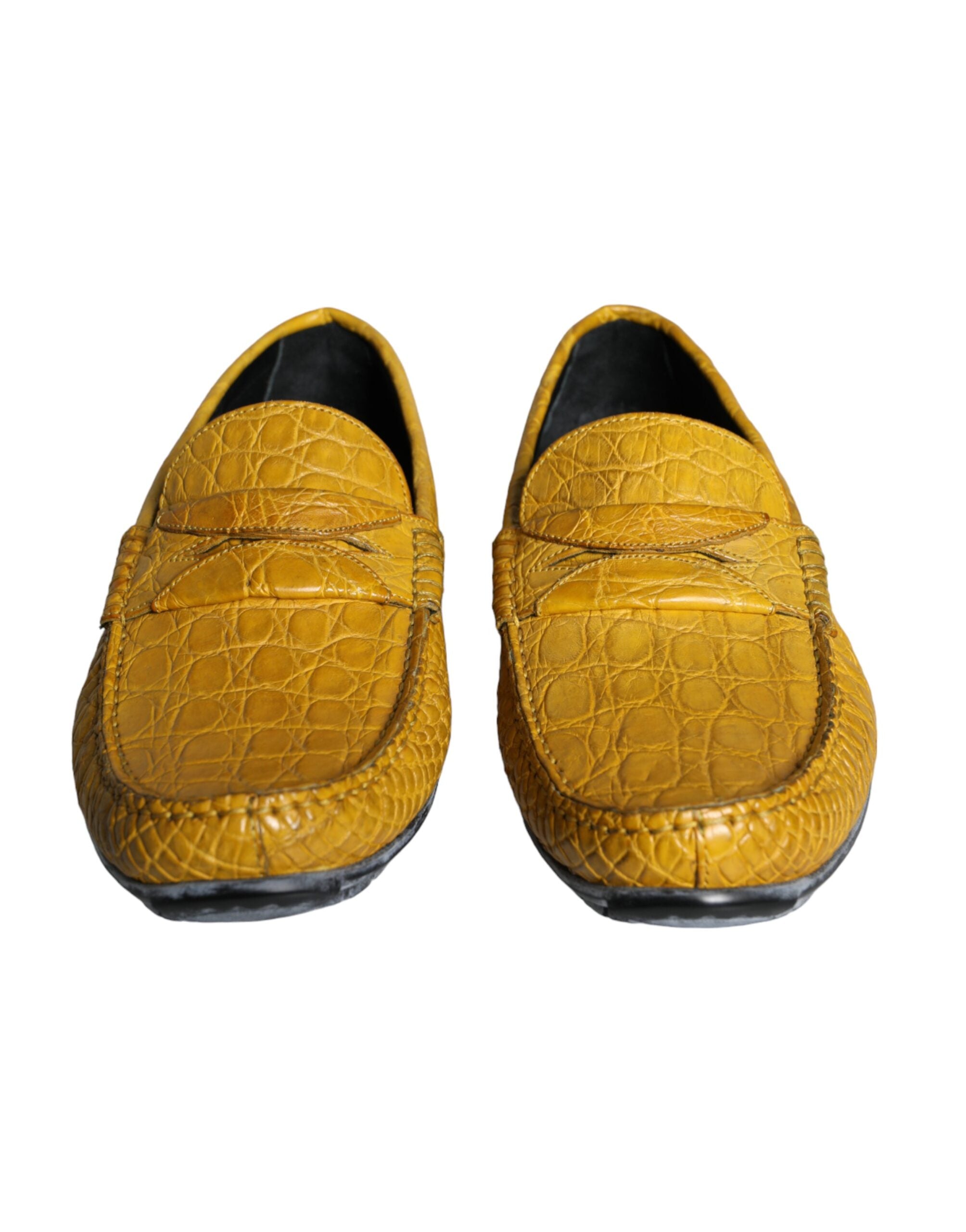 Dolce & Gabbana Gele Leren Instapmocassins Schoenen