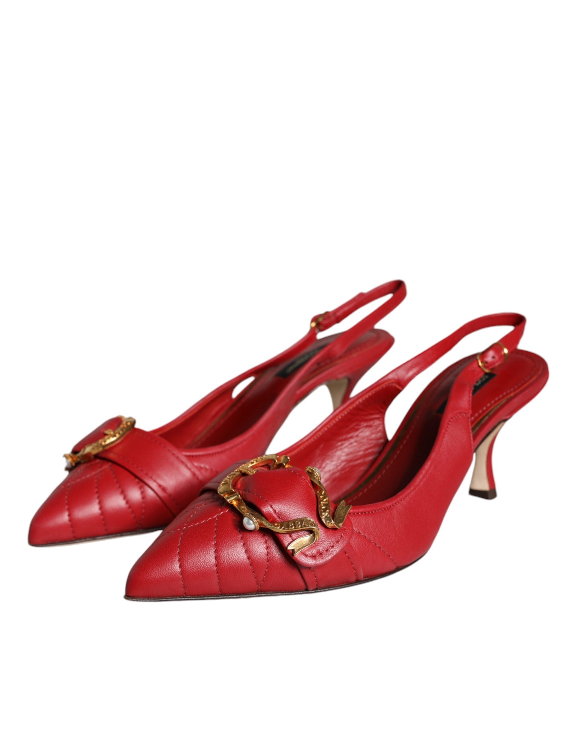 Dolce & Gabbana Rode Devotion Leren Pumps met Open Hiel