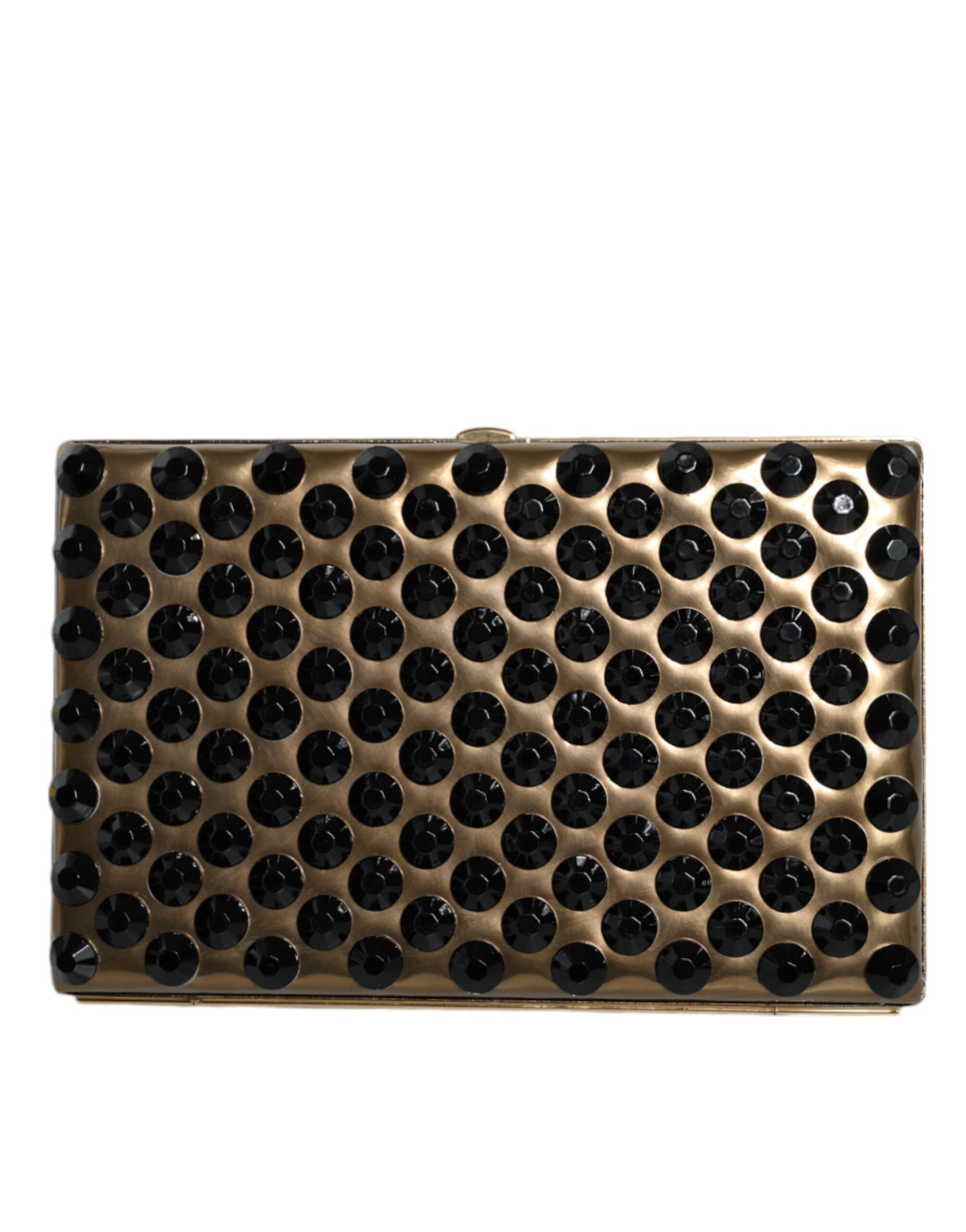 Dolce & Gabbana Gold Crystal Bifold Clutch Evening Party Women's Purse Bag