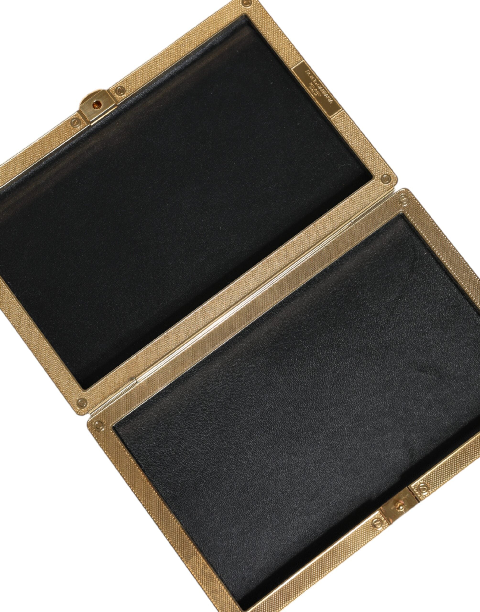 Dolce & Gabbana Gold Crystal Bifold Clutch Evening Party Women's Purse Bag