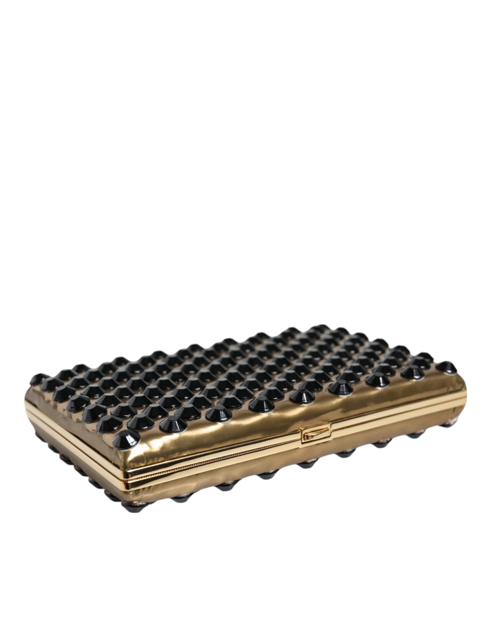 Dolce & Gabbana Gold Crystal Bifold Clutch Evening Party Women's Purse Bag