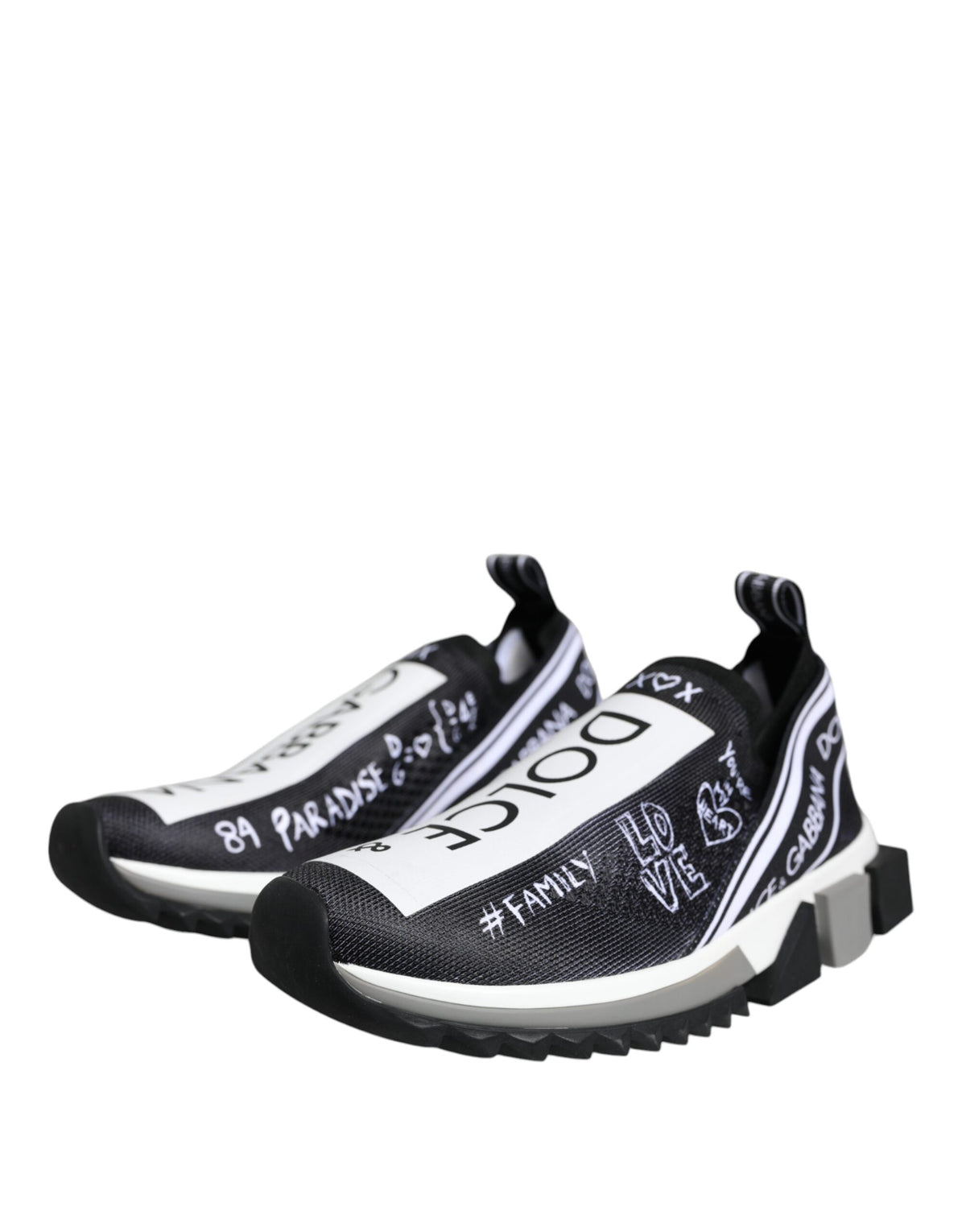 Dolce & Gabbana Zwart Witte Sorrento Lage Sneakers Schoenen