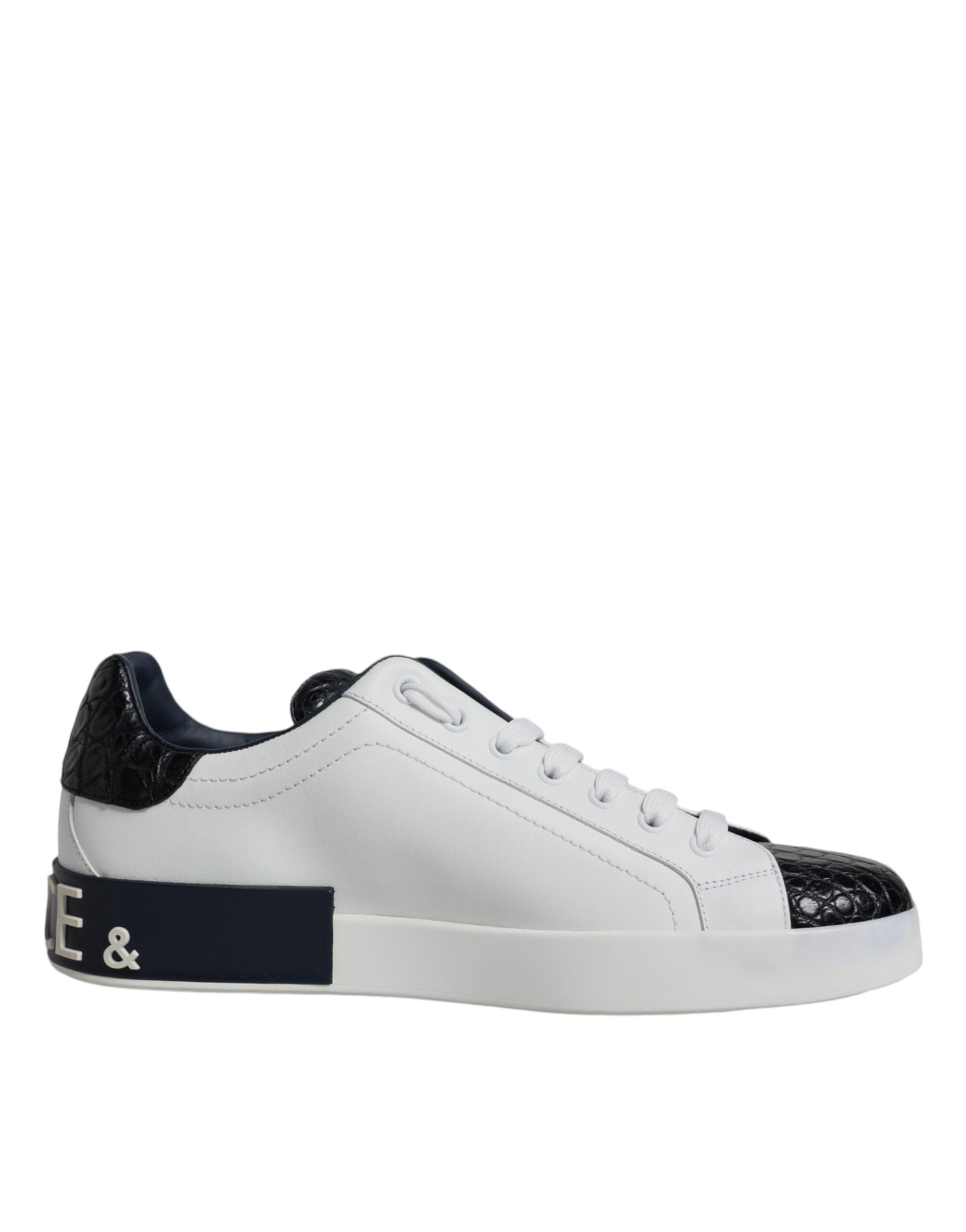 Dolce & Gabbana Witte Leren Logo Portofino Sneaker Schoenen