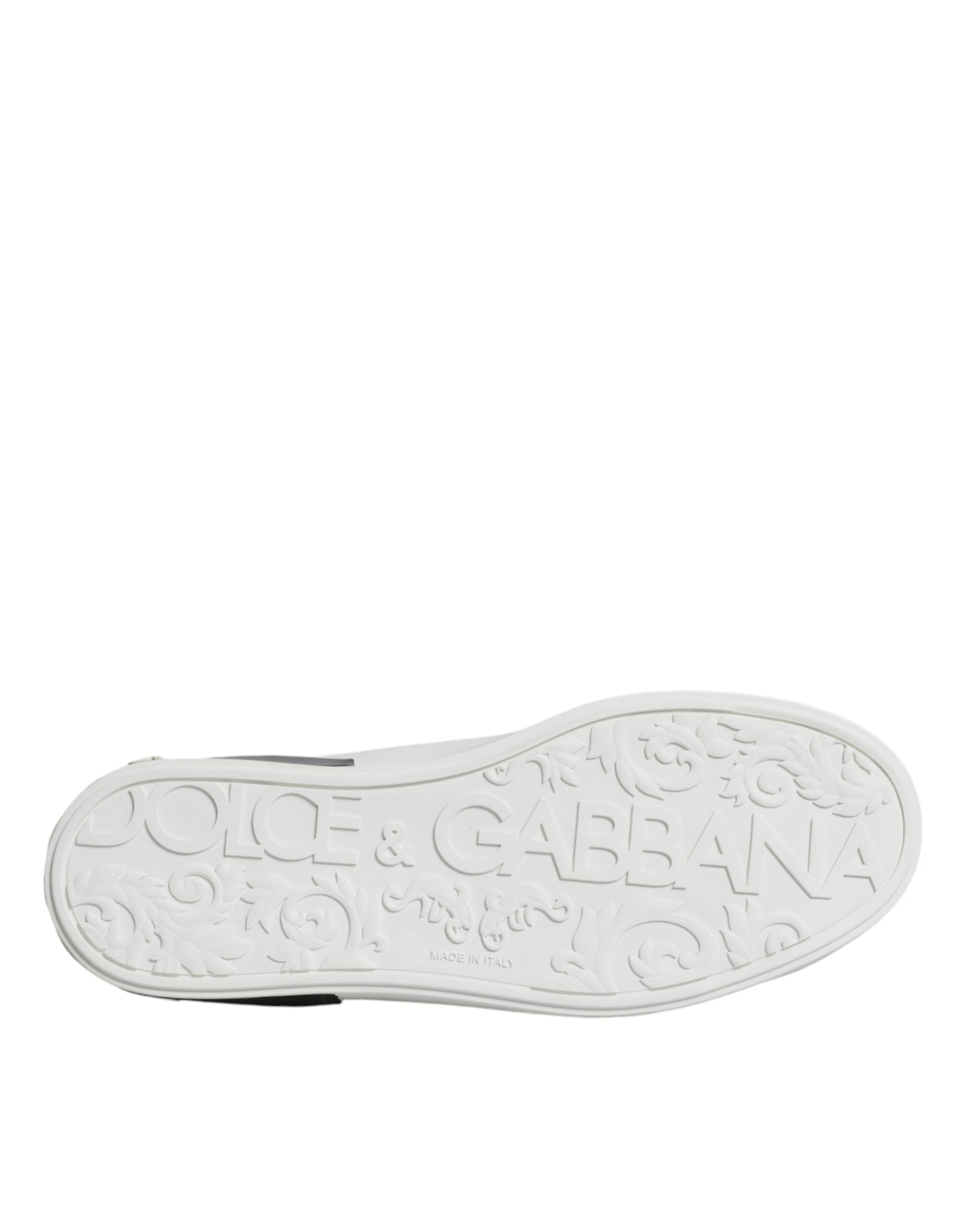Dolce & Gabbana Witte Leren Logo Portofino Sneaker Schoenen