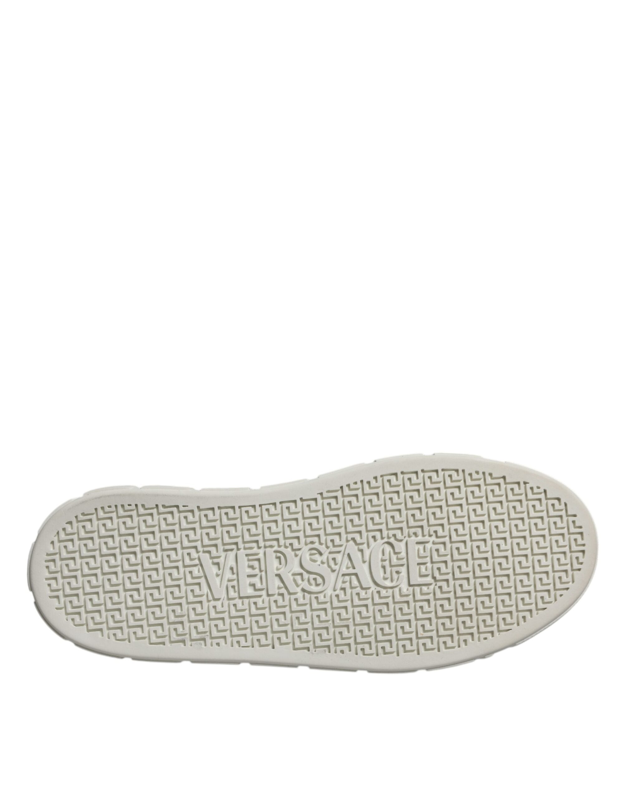 Versace Wit Bruin Greca Print TPU Lage Herensneakers