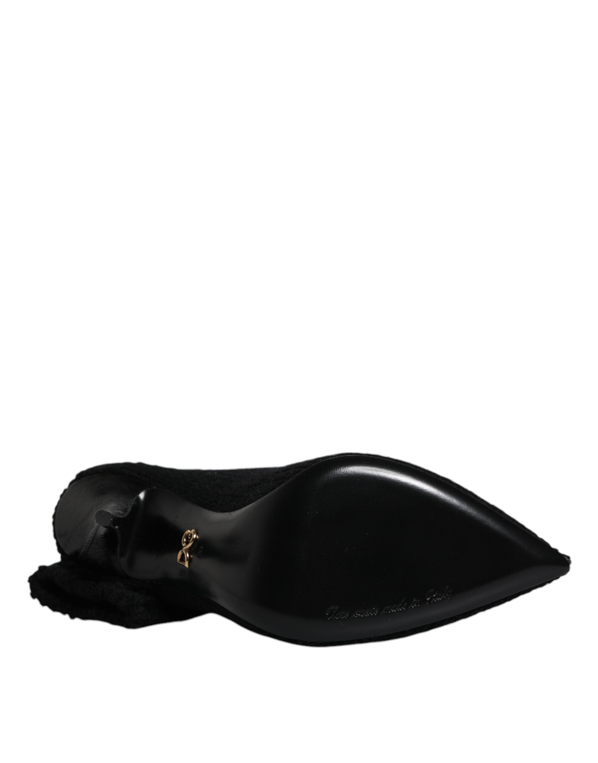 Dolce & Gabbana Black Stiletto Heel Mid-Calf Boots Shoes