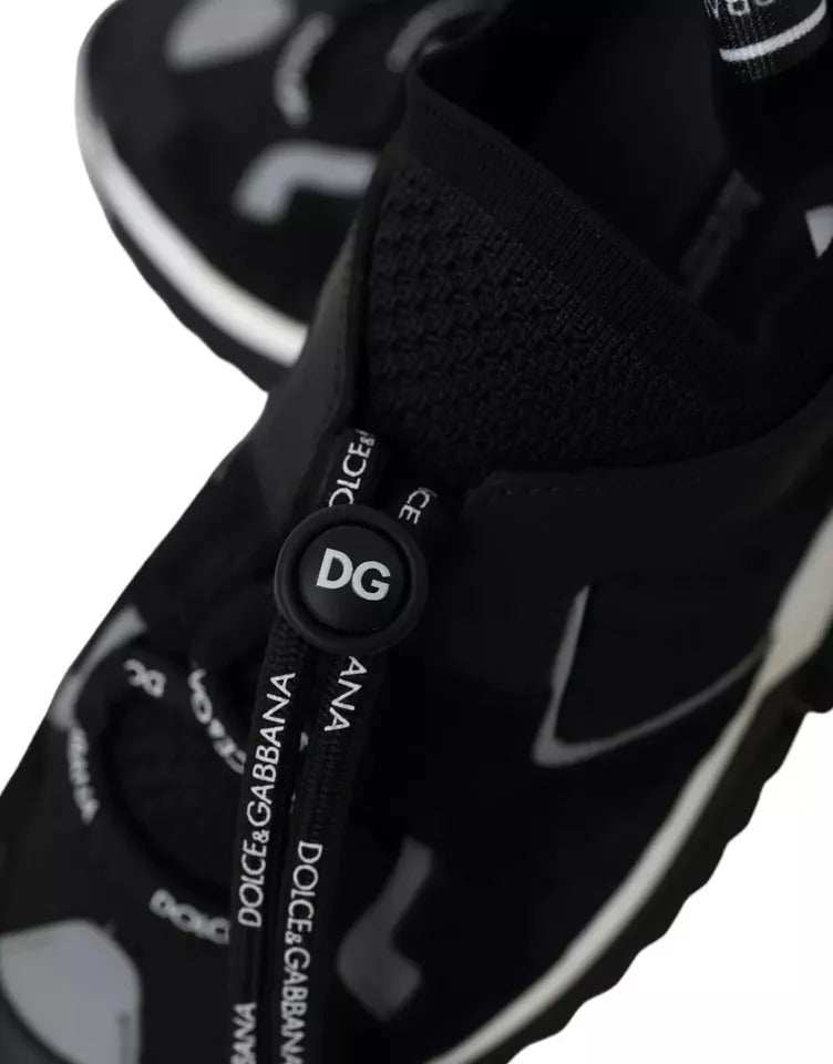Dolce & Gabbana Zwart Witte Logo Sorrento Heren Sneakers Schoenen