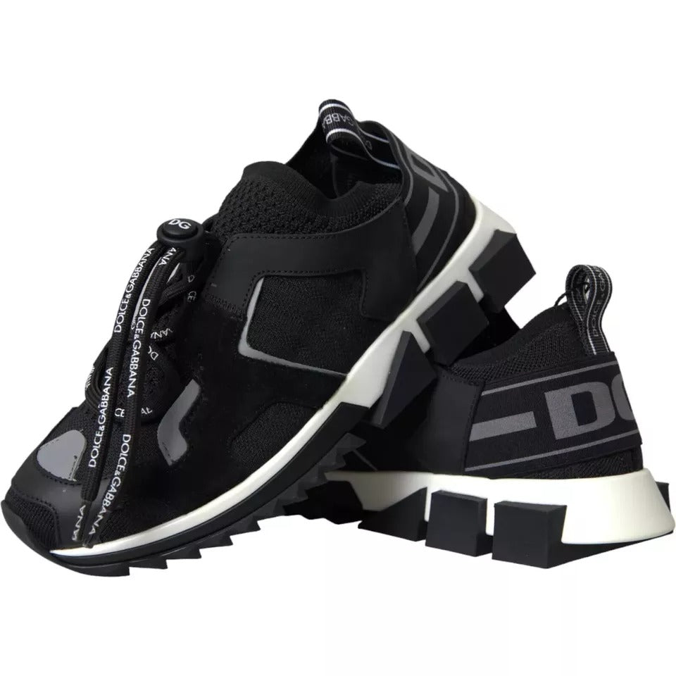 Dolce & Gabbana Zwart Witte Logo Sorrento Heren Sneakers Schoenen