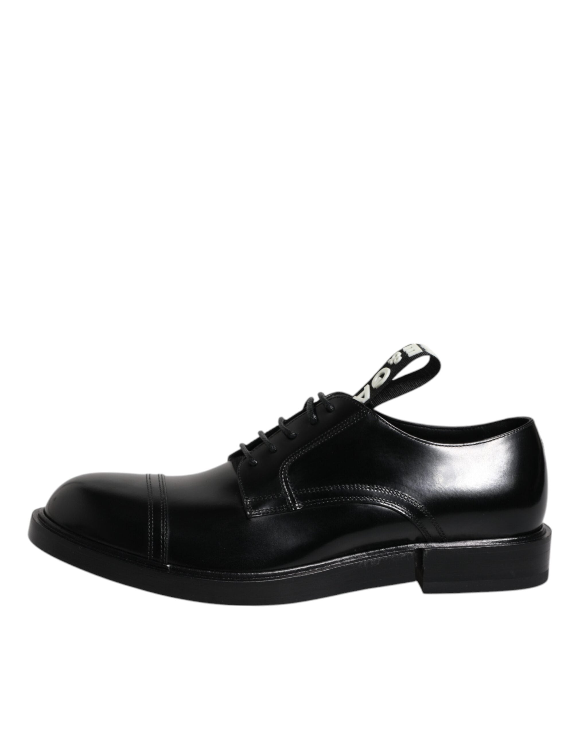 Dolce & Gabbana Zwarte Glanzende Lakleren Derby Veterschoenen